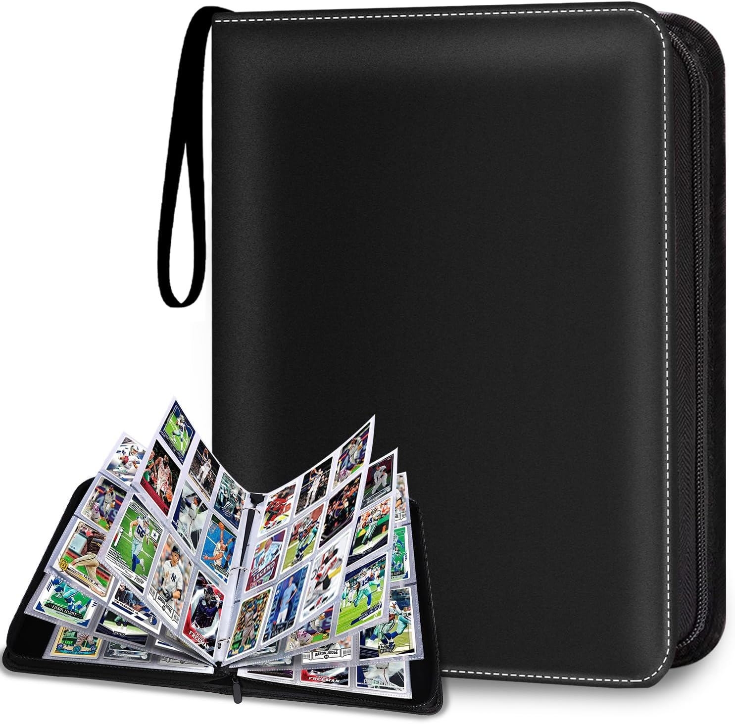 HESPLUS 900 Pockets Trading Card Album Folder,Baseball Card Binder with Sleeves,Collectible for Baseball Cards,Trading Cards,Football Cards,Mtg,Tcg,Game Cards,Sports Cards -Black,(Hpev118-Black-900) image number 4