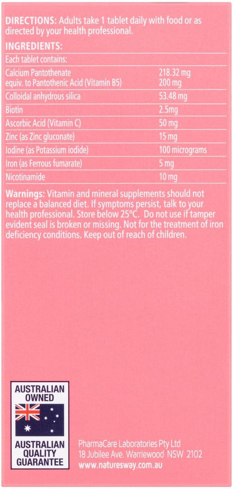 Nature'S Way Hair, Scalp, Skin and Nails Film Coated 60 Tablets