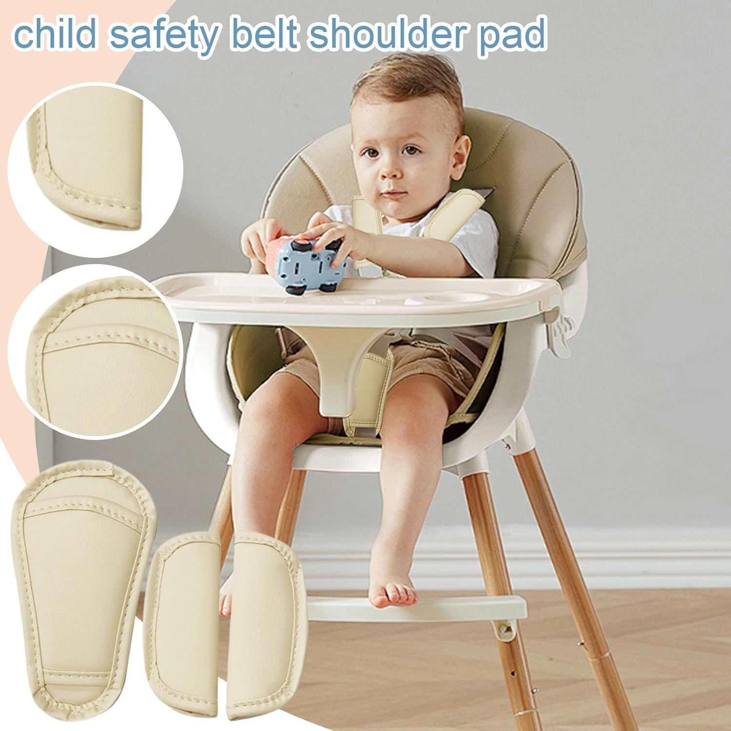 Kids Seat Belt Pad - Three-Piece Baby Stroller Car Seat Sttrap | Convenient Promotes Comfort Dining Chair Shoulder Cover | Harness Pads for Camera Computer - Pink image number 2