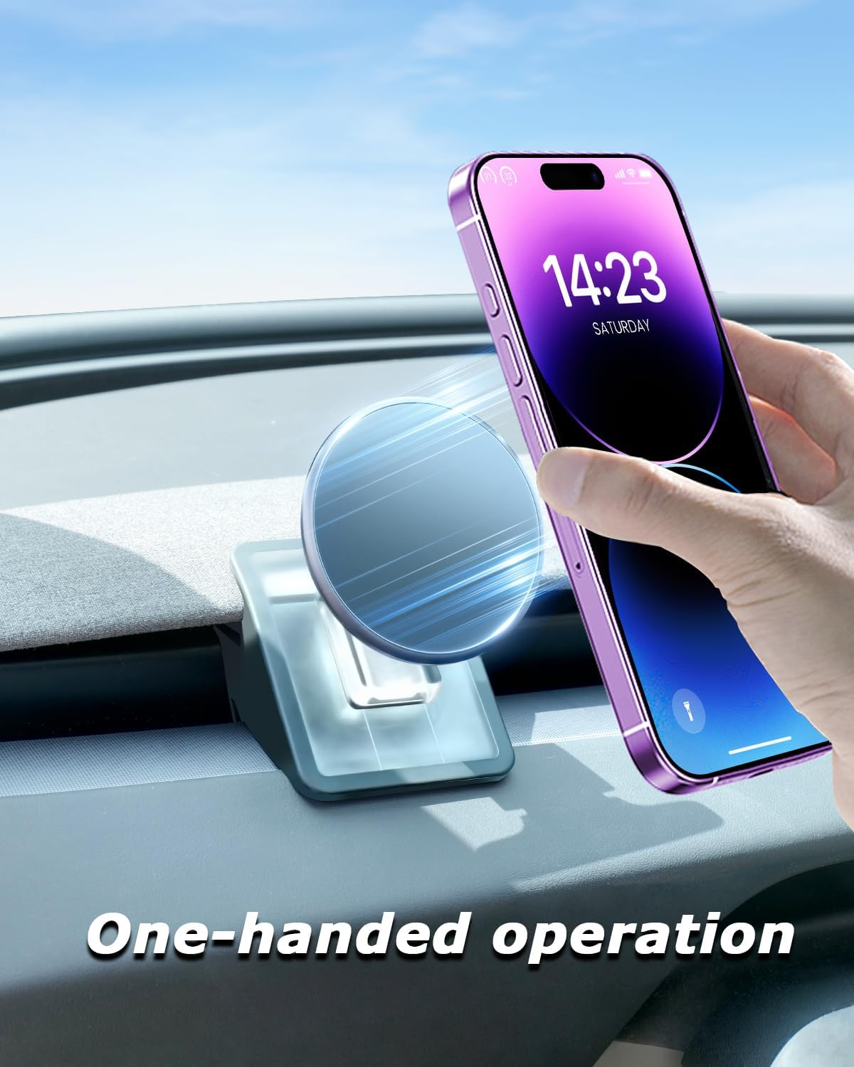 Phone Mount for Tesla Model 3 Highland Model Y Juniper 2025, Magnetic Phone Holder for Tesla Model 3 Model Y Accessories 2025, Easy Installation for Magsafe, Compatible with Iphone 16 15 14 13 12 image number 4