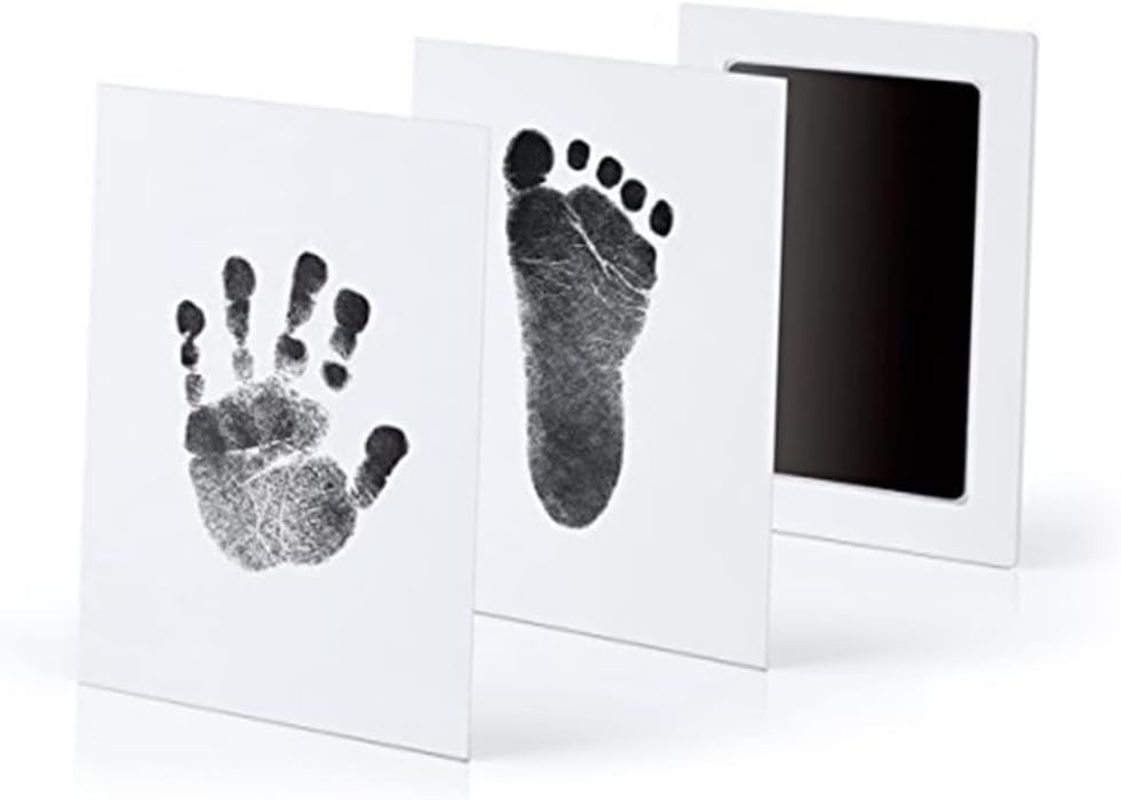 Handprint and Footprint Kit for Newborns Inkless Wooden Photo Frame Imprint Cards for Showers and Keepsakes Natural Wood image number 2