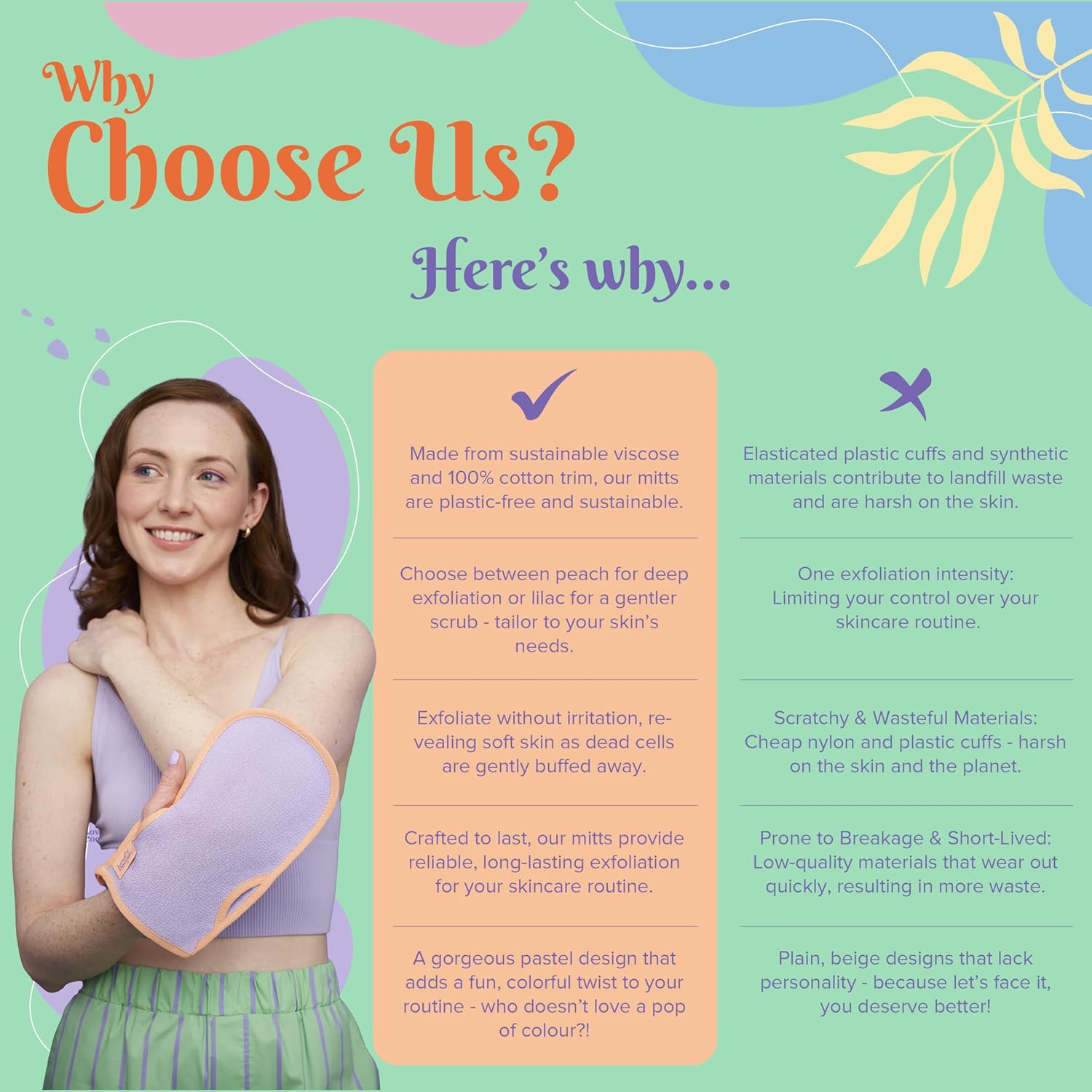 Exfoliating Glove | Body Scrub Mitt | Dead Skin Exfoliator | Kessa Gloves | Tan Remover | Targets Keratosis Pilaris Ingrown Hair | Hammam Moroccan Shower Mitts | Eco Biodegradable | 2Pcs image number 4