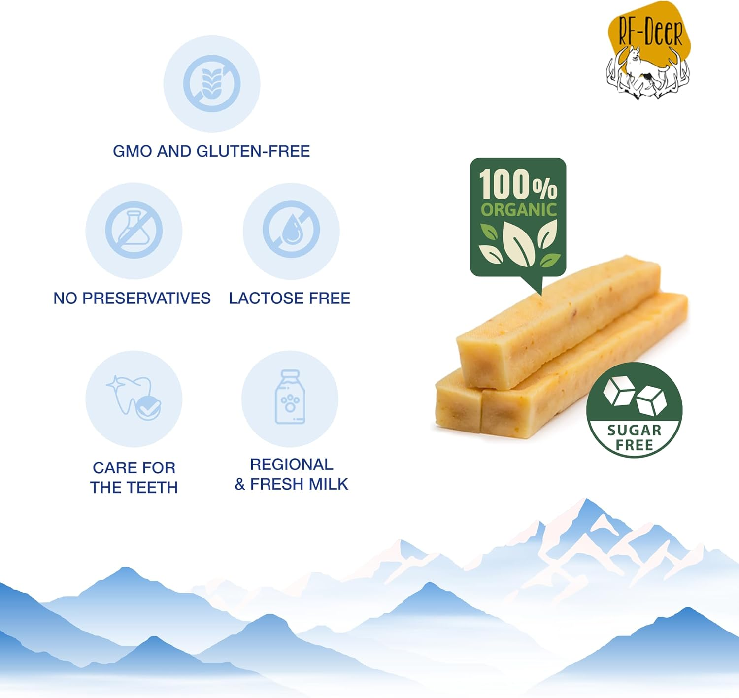 RF-DEER Chew Bones for Dogs According to the Himalayan Recipe, Premium Chew Cheese, Promotes Dental Hygiene, Dentastix for Dogs, 100% Natural, No Preservatives, Dog Chew Bones (S-3 Pieces) image number 1