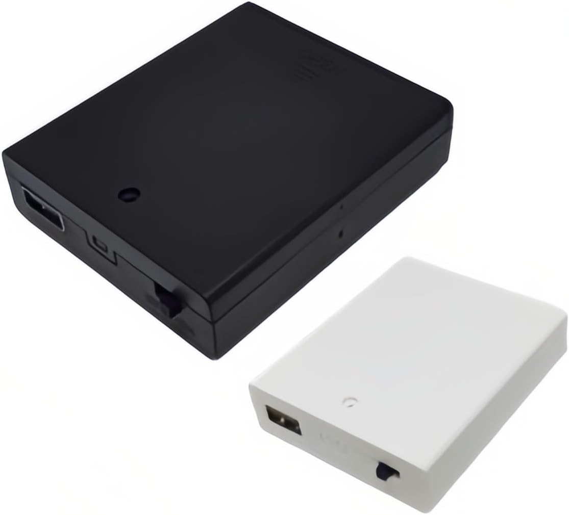 Decorit Battery Box Holder, USB Female Socket 4 AA Battery Case with Switch, Adapter for 5V USB Led Light, Strip, Fairy String Lights, Curtain Light, Neon Signs, Party Decoration(Black) image number 4