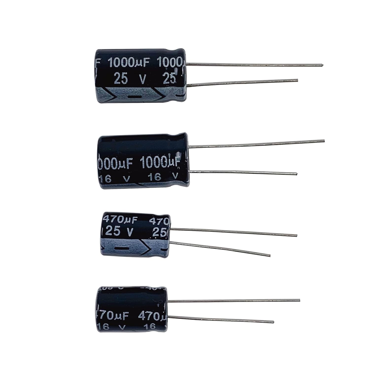 40 Values 800 Pieces, 0.1Uf-1000Uf, 10V 16V 25V 50V 100V, Electrolytic Capacitor Assortment Kit, DIY In-Line Aluminum Capacitors Set, Direct Insertion Series image number 2