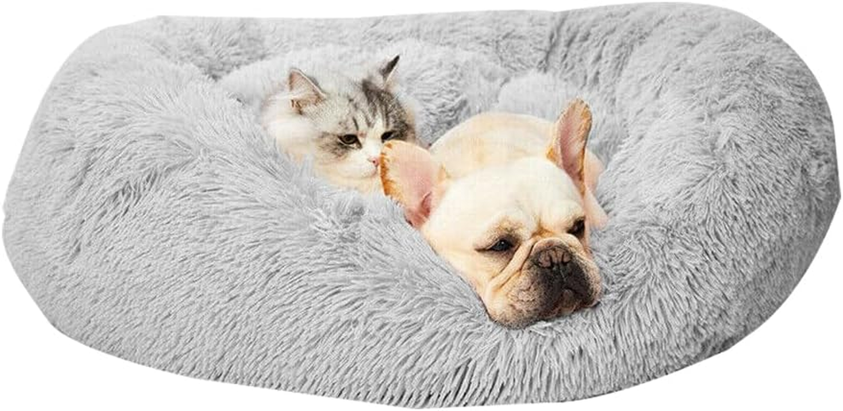 AIMALL Washable Pet Calming Bed with Zipper Cover, Soft Plush round Dog Cat Sleeping Nest, Warm Detachable Design for Comfort in 50Cm-100Cm Sizes