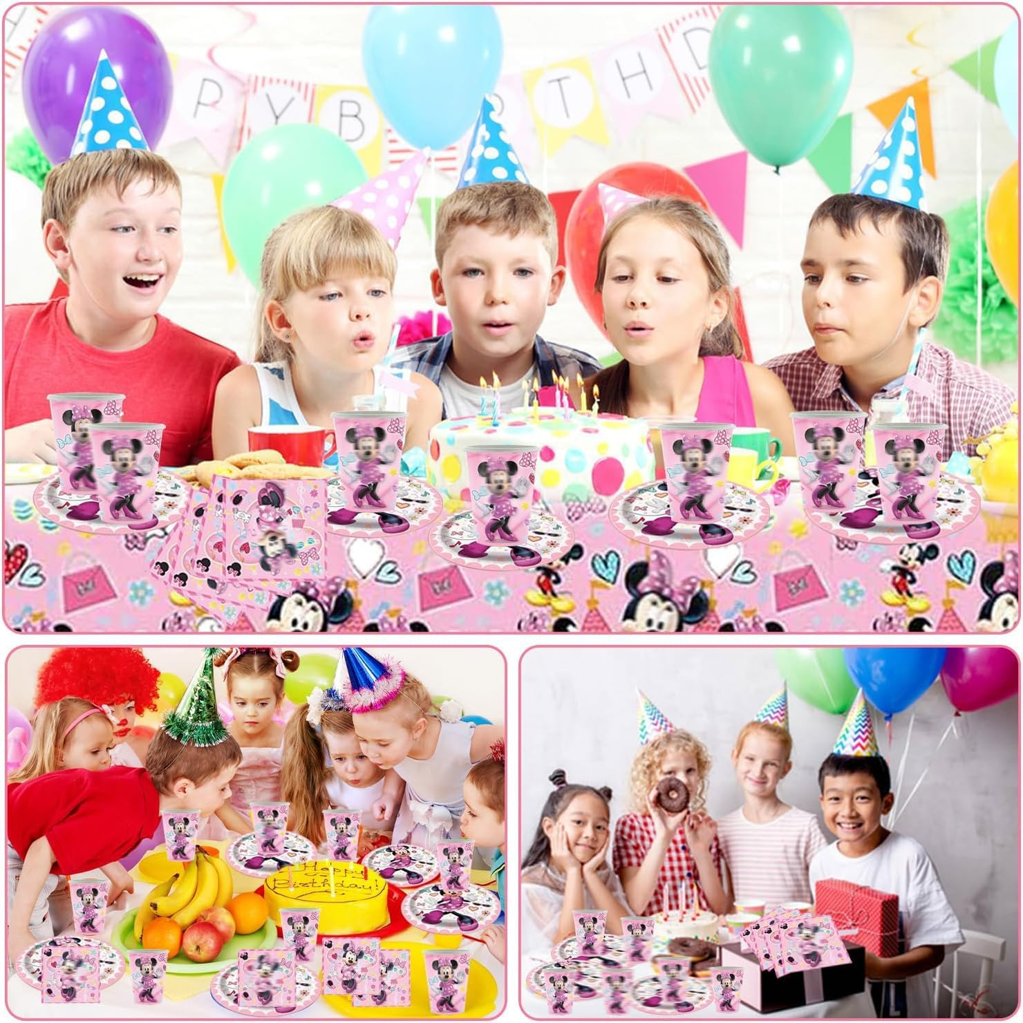 Minnie Birthday Party Tableware, 41 Pieces Minnie Mouse Party Tableware Birthday, Minnie Mouse Birthday Decoration, Party Tableware Children'S Birthday Decoration for Minnie, Children'S Birthday Party image number 5