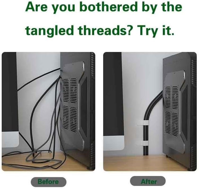 50PCS Self-Adhesive Cable Ties for Fastening and Organizing Data Cables - Cable Management Ties for Headphones, Mobile Phones, and Electronic Devices - under Table Organizer image number 2