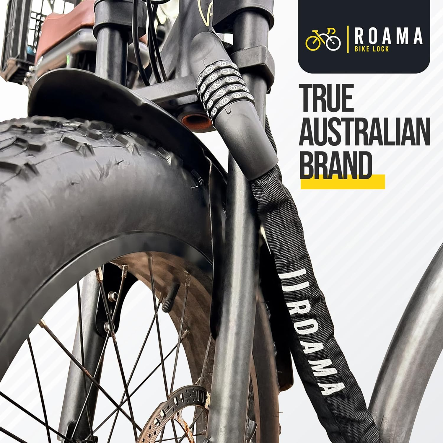 Roama 6 Mm Combination Bike Chain Lock 120 Cm Chain, Built-In Combination Lock Security, Heavy Duty Steel Links, Extra Long Length, Anti-Theft Bike Lock for Electric, Road, Dirt, Off-Road Bicycles image number 3