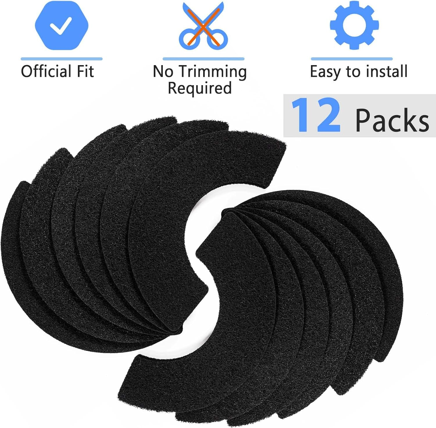 Activated Carbon Filters Compatible with LR 4 Cat Litter Box, Perfect Replacement Official Size (12Pack) image number 3