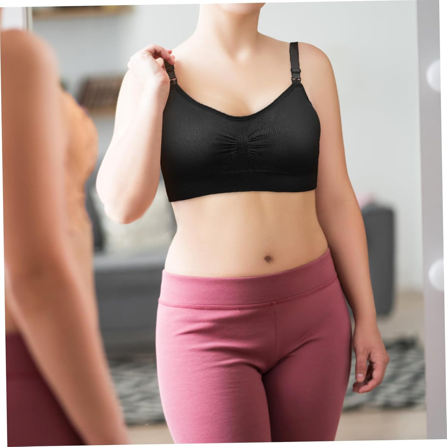 CALLARON 3Pcs Maternity Nursing Bras Breastfeeding Bras Nursing Bralette Soft Spandex Nylon Quick One-Hand Clip for Pregnant Women Sleep Daywear image number 1