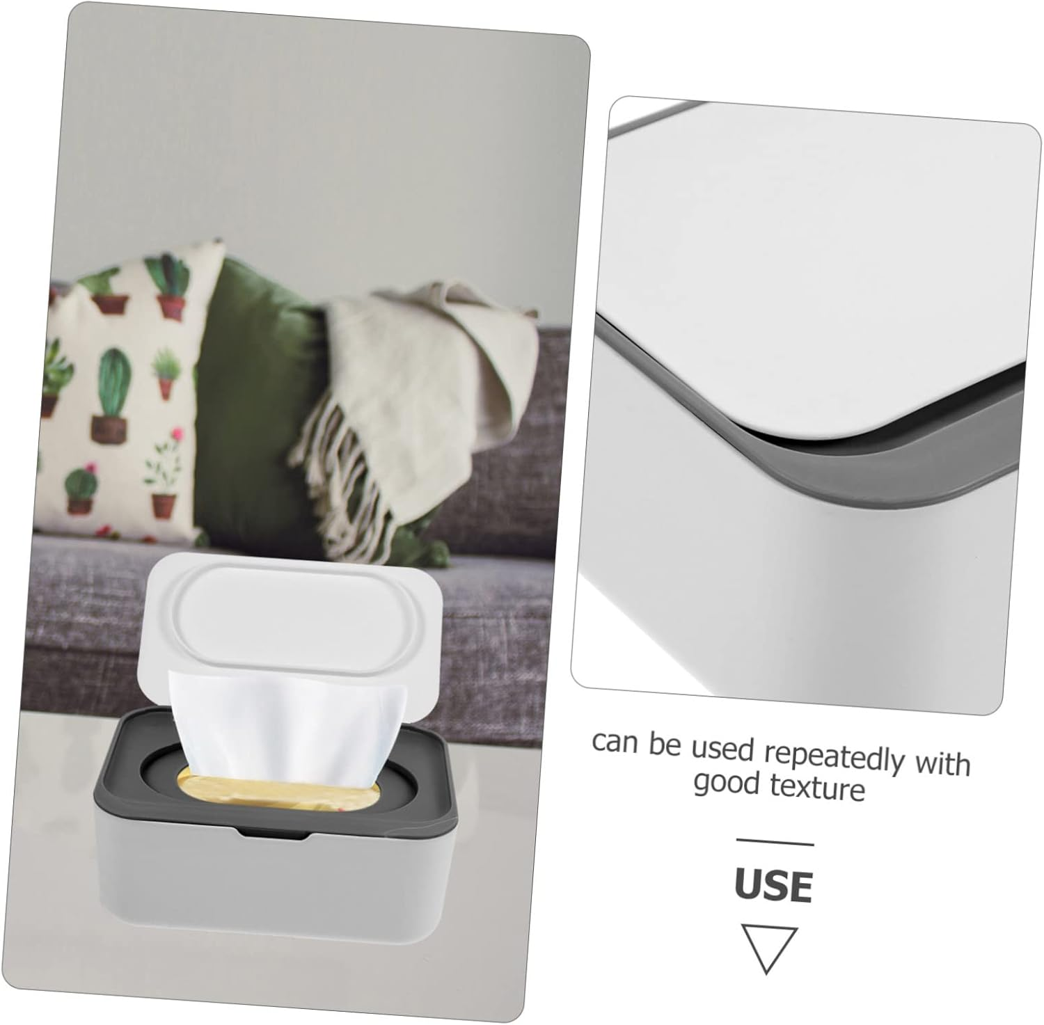 Refillable Wipe Dispenser Box with Dustproof Cover Capacity Portable Wipes Holder for Travel and Home Use Lightweight Compact for Stroller and Table image number 2