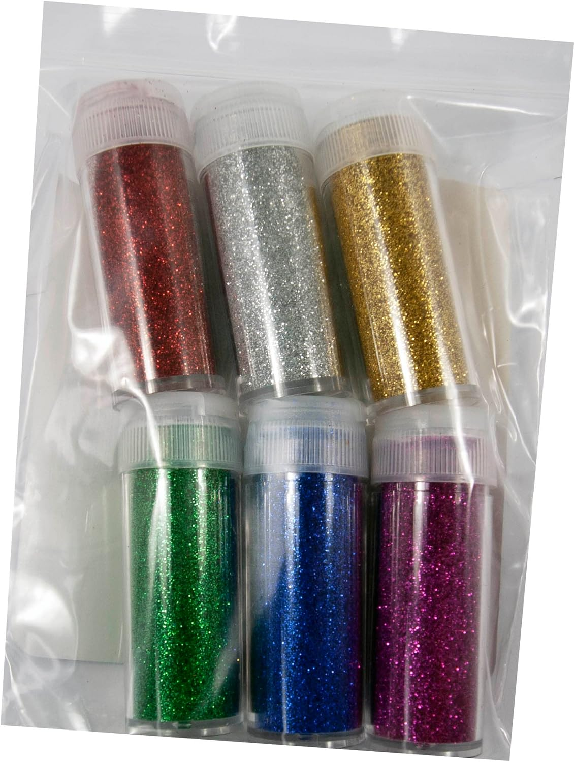 Rainbow Biodegradable Glitter Vials, Assorted (Pack of 6) image number 3