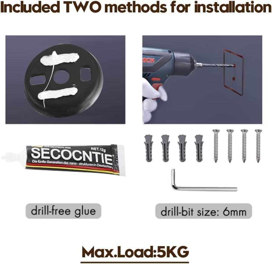 Decaura Robe Hook Coat Hat Hanger Self Adhesive Wall Mounted Towel Rack Holder Bathroom - Brushed Gold image number 4