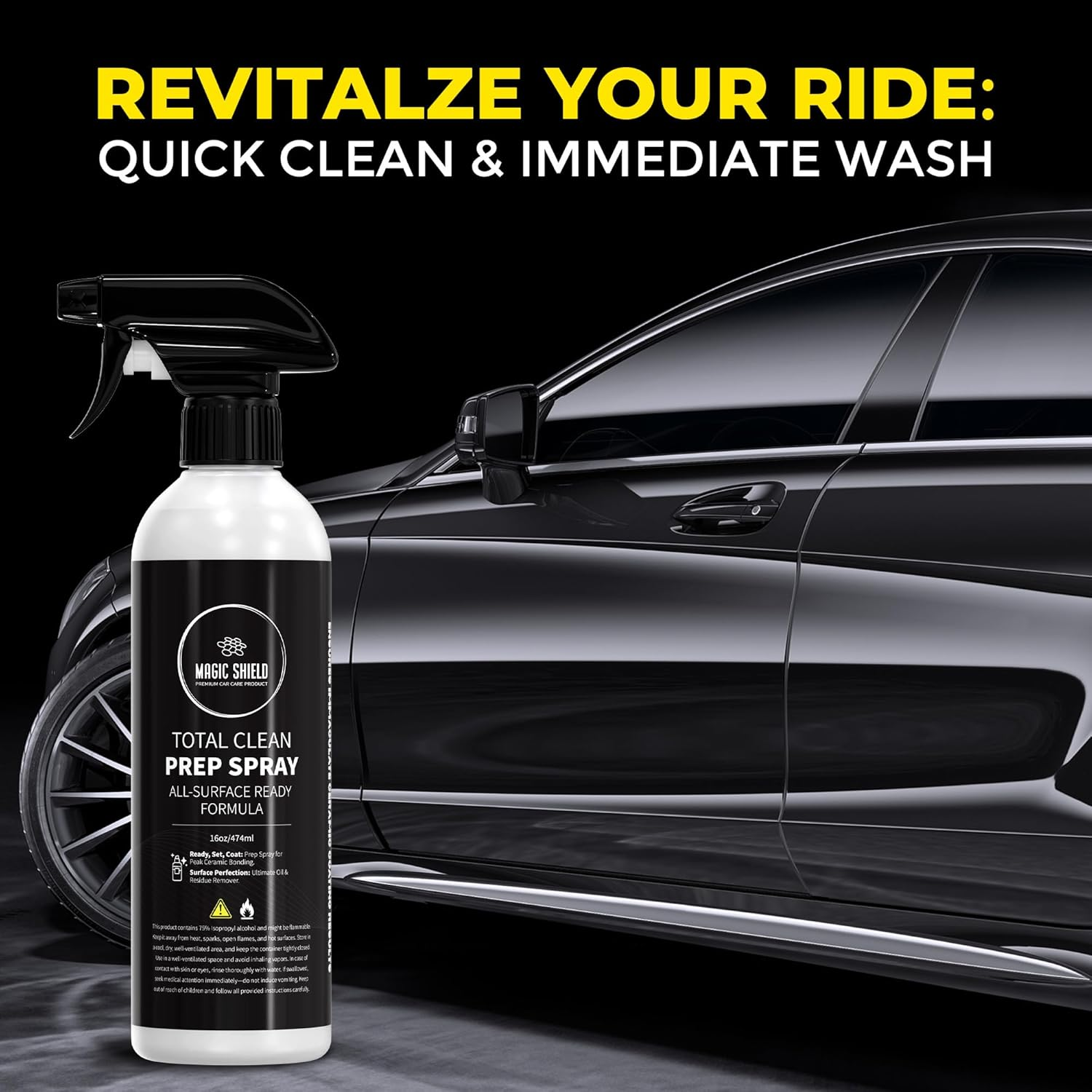 Prep Spray for Cars - 16Oz | Ideal for Ceramic Coating Prep, Wax & Grease Remover for Auto Detailing | Ultimate Surface Cleaner - Wash after Use