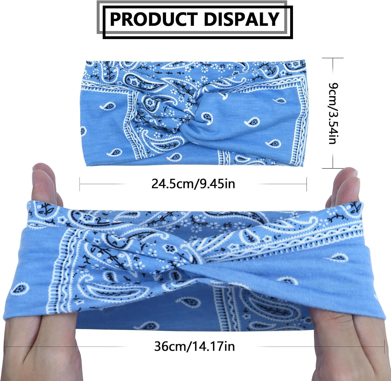 Women'S Hair Bands Wide Elastic Soft 6 Pieces Summer Boho Headband Print Hair Accessories Yoga Sports Hairband Multicoloured Thin Headbands (G) - Multi-Coloured 8 image number 4