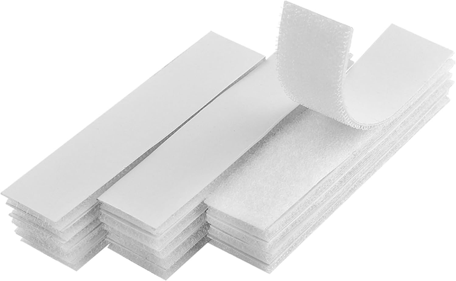 2X4 Inch Adhesive Square Hook and Loop Tape - 12 Sets - Sticky Back Fastener for Indoor or Outdoor Use - Instead of Holes and Screws,White