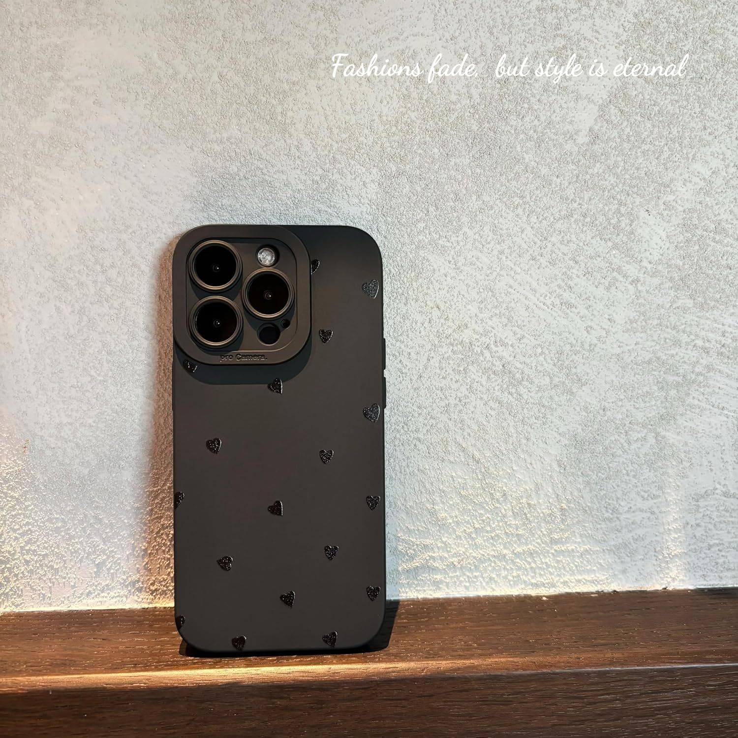 For Iphone 16 Pro Case 6.3 Inch 2024, Aesthetic Love Hearts Print Phone Case for Women Girls Men, Slim Silicone Protective Phone Cover for Iphone 16 Pro, Black Love Hearts image number 6