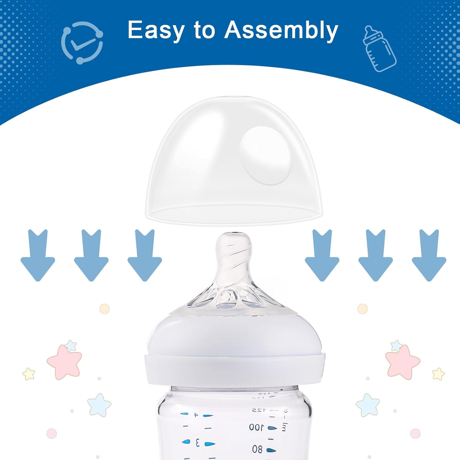 (6 Count) Baby Bottle Lids for Philips Avent Baby Bottles, Compatible with Philips Avent Natural Bottles & Natural Glass Bottles image number 6