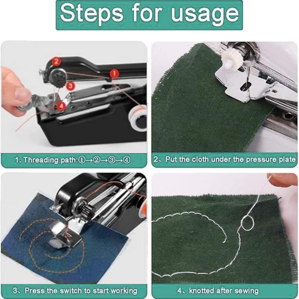 Handheld Sewing Machine, Sewing Machine for Beginners, Portable Sewing Machine,Electric Sewing Machine,Two Power Supply Methods,Home Essentials Tool Kit for Clothing Repair,Crafts,Creative Assistant image number 2