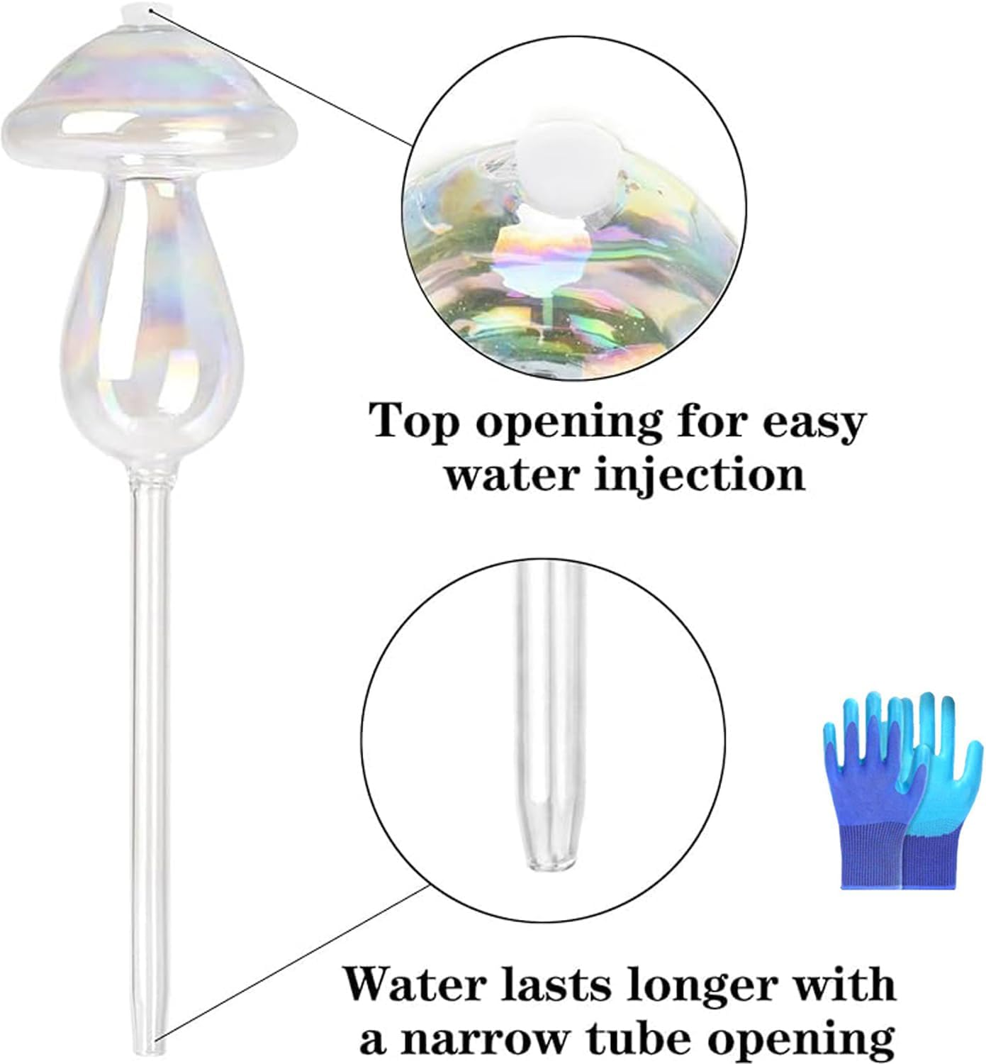 Plant Watering Globes-4Pcs Self Watering Planter Insert,Self-Watering Garden Devices，Slow Release Self Watering Planter Insert (Mushroom) image number 4