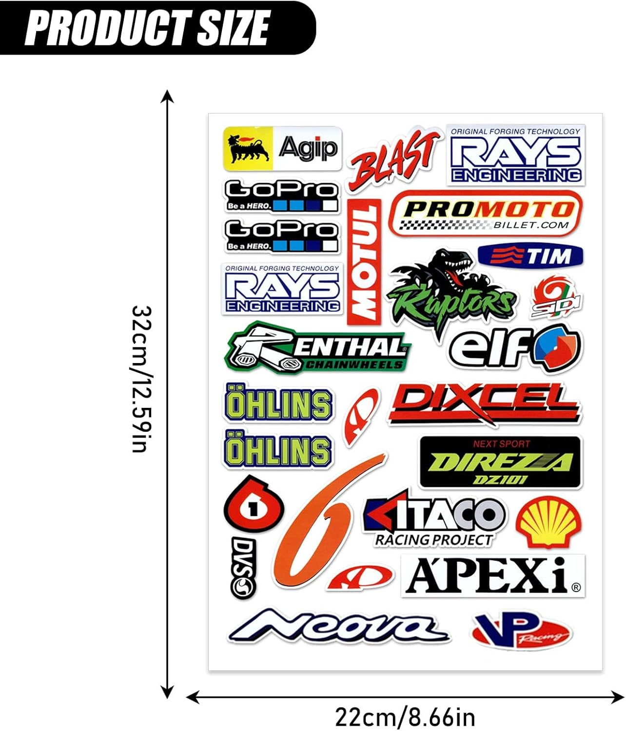 Motorcycle Sticker, Monster Energy Sticker, Sponsors Sticker, Moto Motocross Stickers Kit, Racing Sticker, for Offroad Motorcycles and Helmets Motorcycle Enthusiasts (Dinosaurs) image number 5