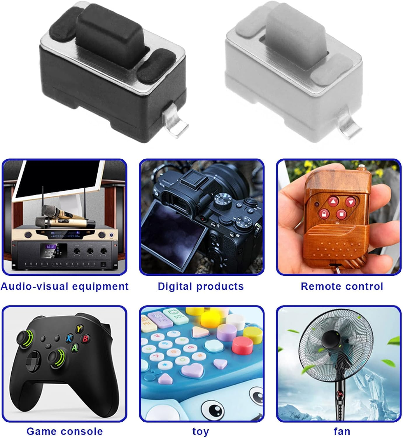 SING F LTD 260PCS Micro Momentary Tact Switch Tactile Push Button Switch Assortment Kit 26 Values 4 Pin/3 Pin/2 Pin for Television Audio Equipment Video Recorders QC-26V image number 1