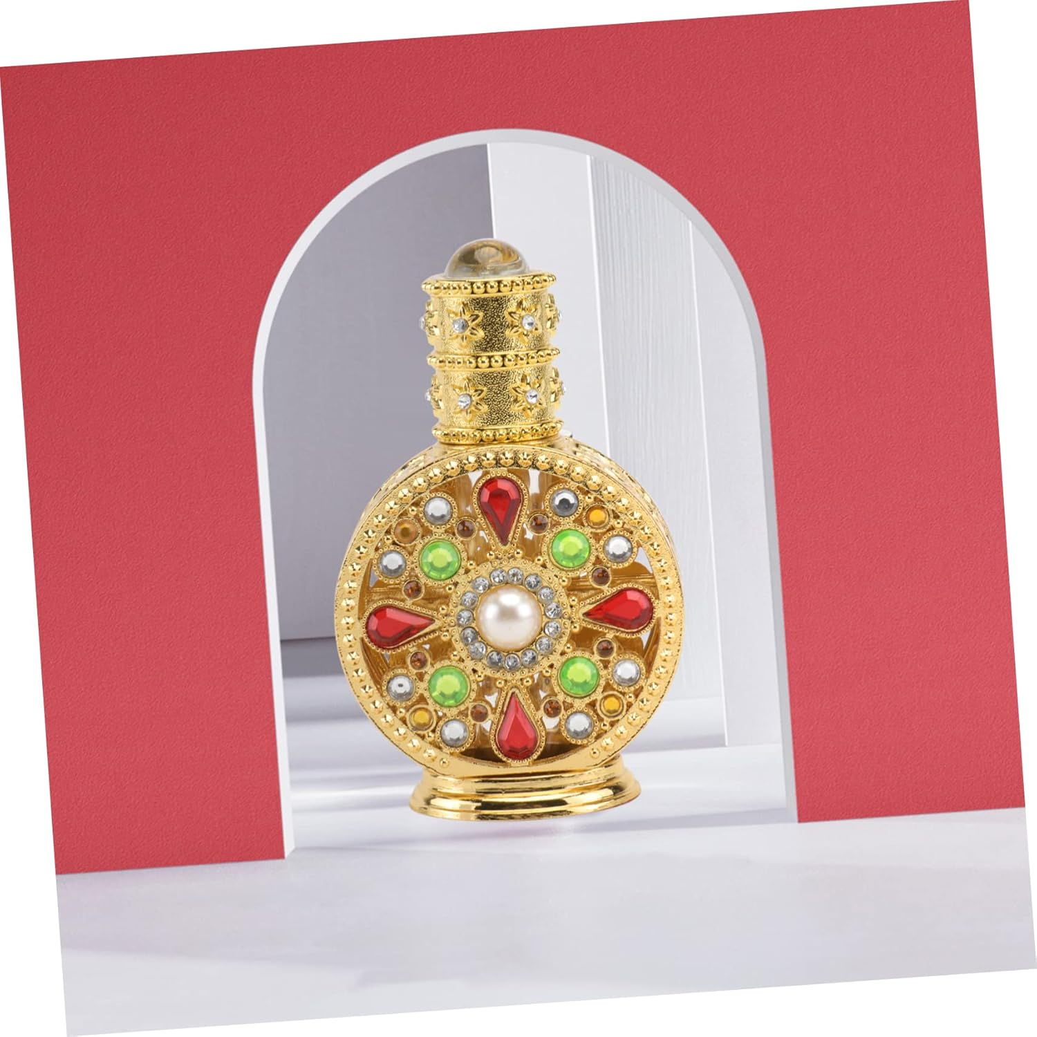 2Pcs Delicate Perfume Bottle Inlaid Design Refillable Glass Bottle for Essential Oil Storage Empty Perfume for Liquid Dispenser image number 1