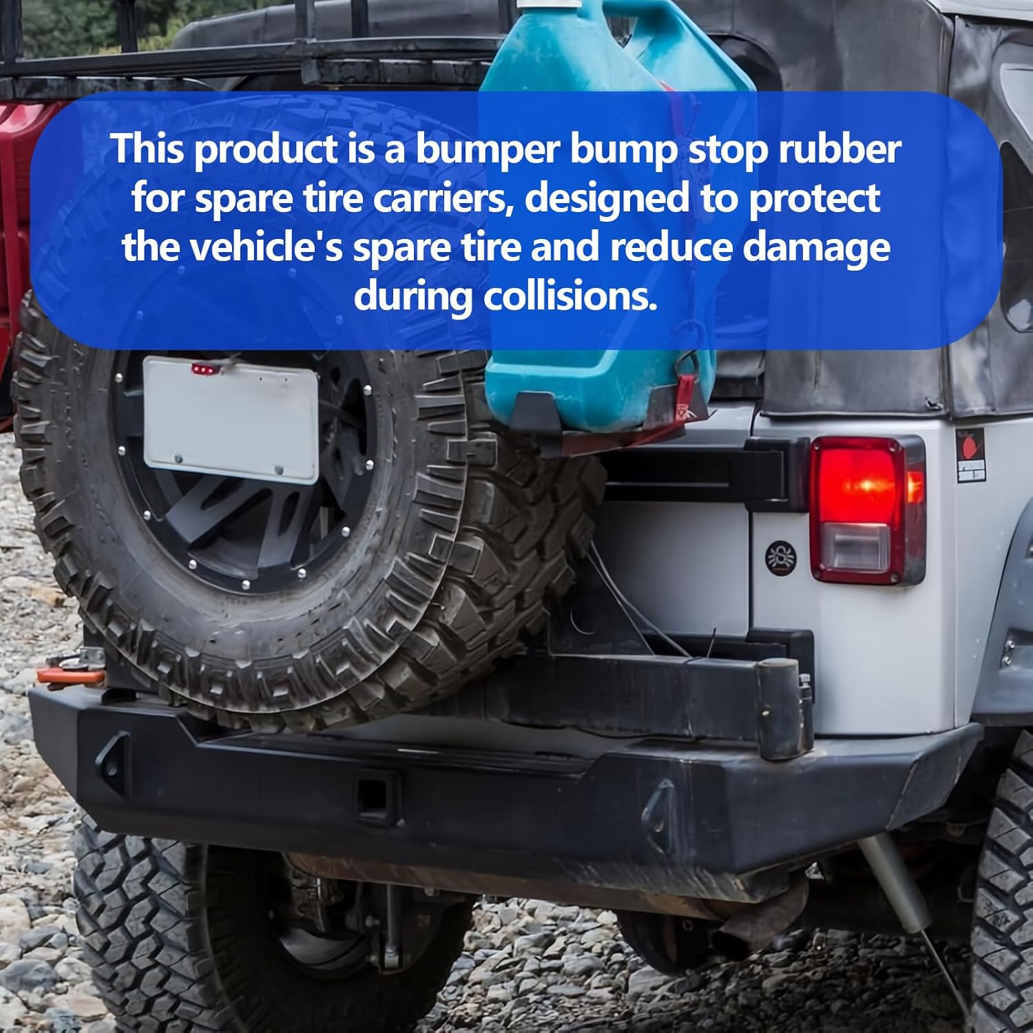 2PCS Spare Tire Carrier Bumper Bump Stop Rubber Exterior Accessories Compatible with Wrangler JK 2007-2018 Part Number 55395993AB image number 1