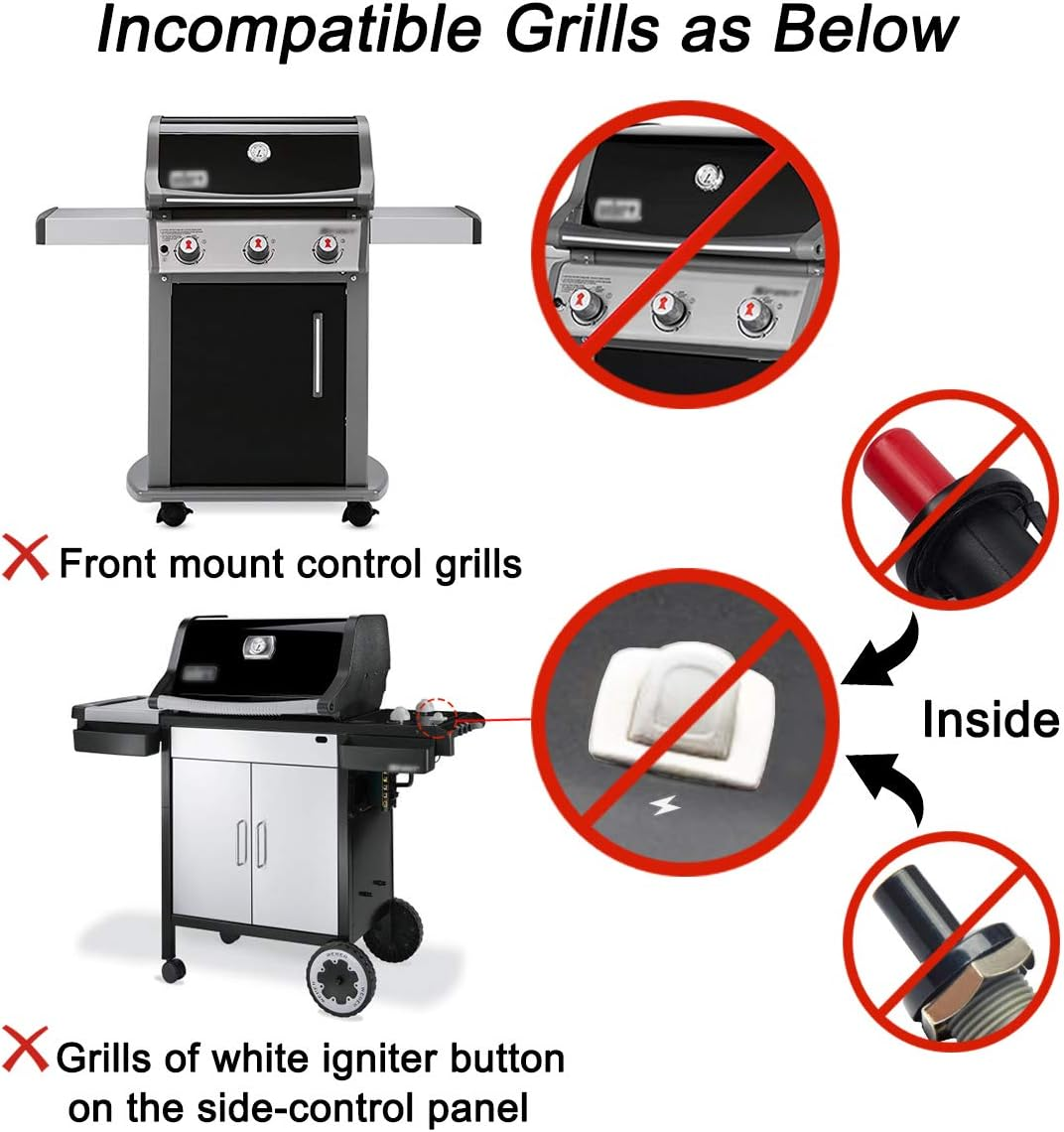 1819-51 & 1836-32 Universal Igniter Kit for Weber Genesis & Spirit Side-Control Grills 200/300 Series, 91360 67847 67726 Parts, E/S-210 310 320 Starter Kit, 2-Outlet Ignition Replacement 81315 image number 6