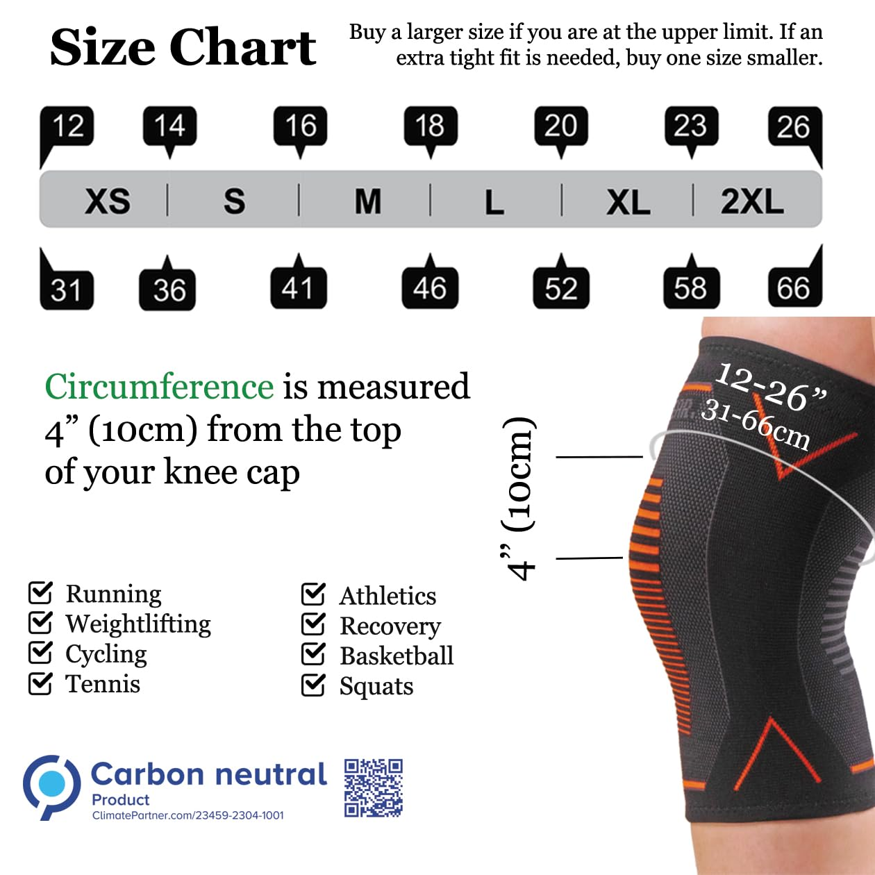 Azengear Knee Support Brace (Pair) - Compression Knee Sleeve for Joint Pain, Ligament Injury, Meniscus Tear, Arthritis, ACL, MCL, Running, Weightlifting, Squats (M) image number 3