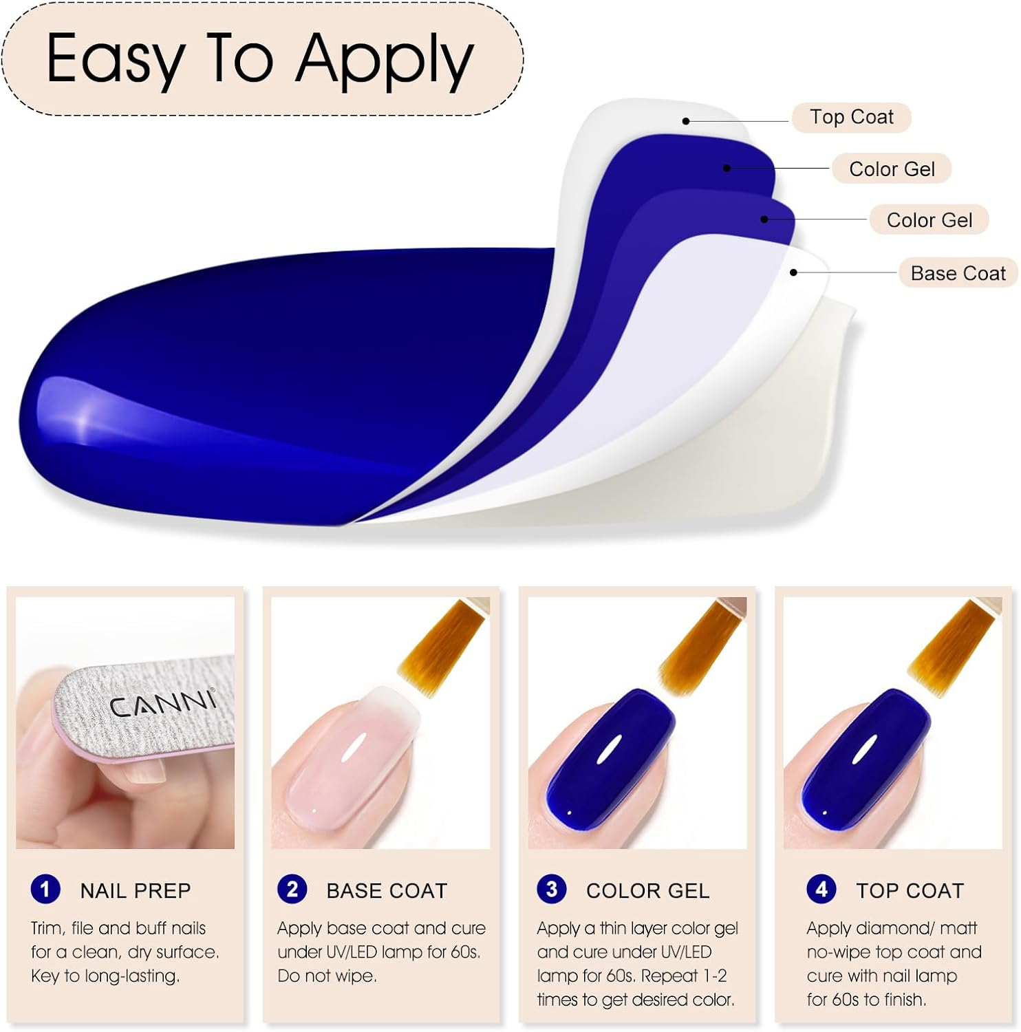 CANNI CC1 30Pcs 9ML Gel Nail Polish Set, Black Hot Pink Green Yellow Purple Blue Gel Polish Kit Soak off LED UV Nail Art Starter Manicure Salon DIY at Home - Black,Blue,Red image number 6