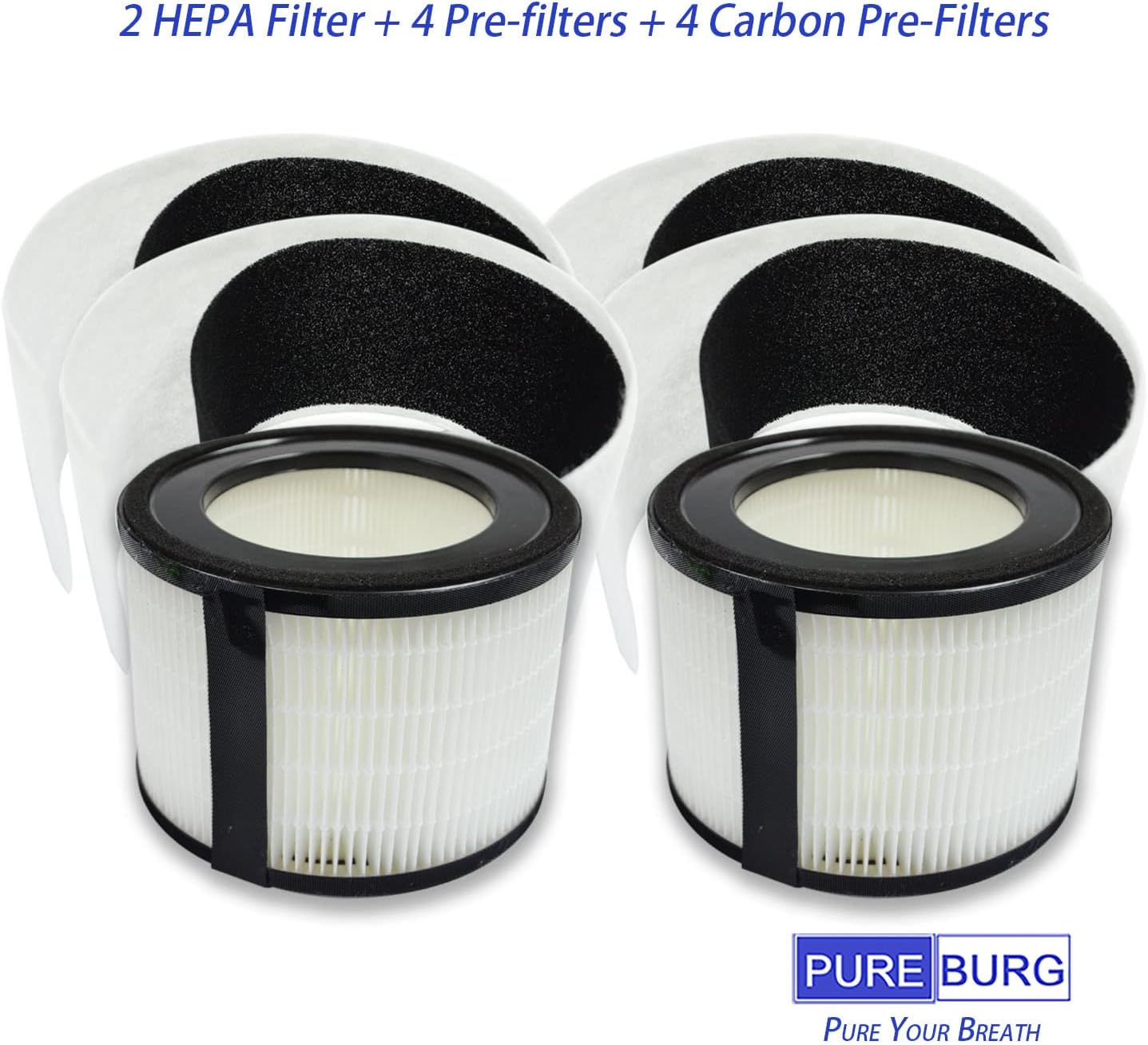 PUREBURG Replacement True HEPA Filter Set Compatible with Trusens Z-2000 Z2000 Z-2500 Air Purifier,2-Pack H13 3-Stage Filtration Activated Carbon Medium Room image number 1