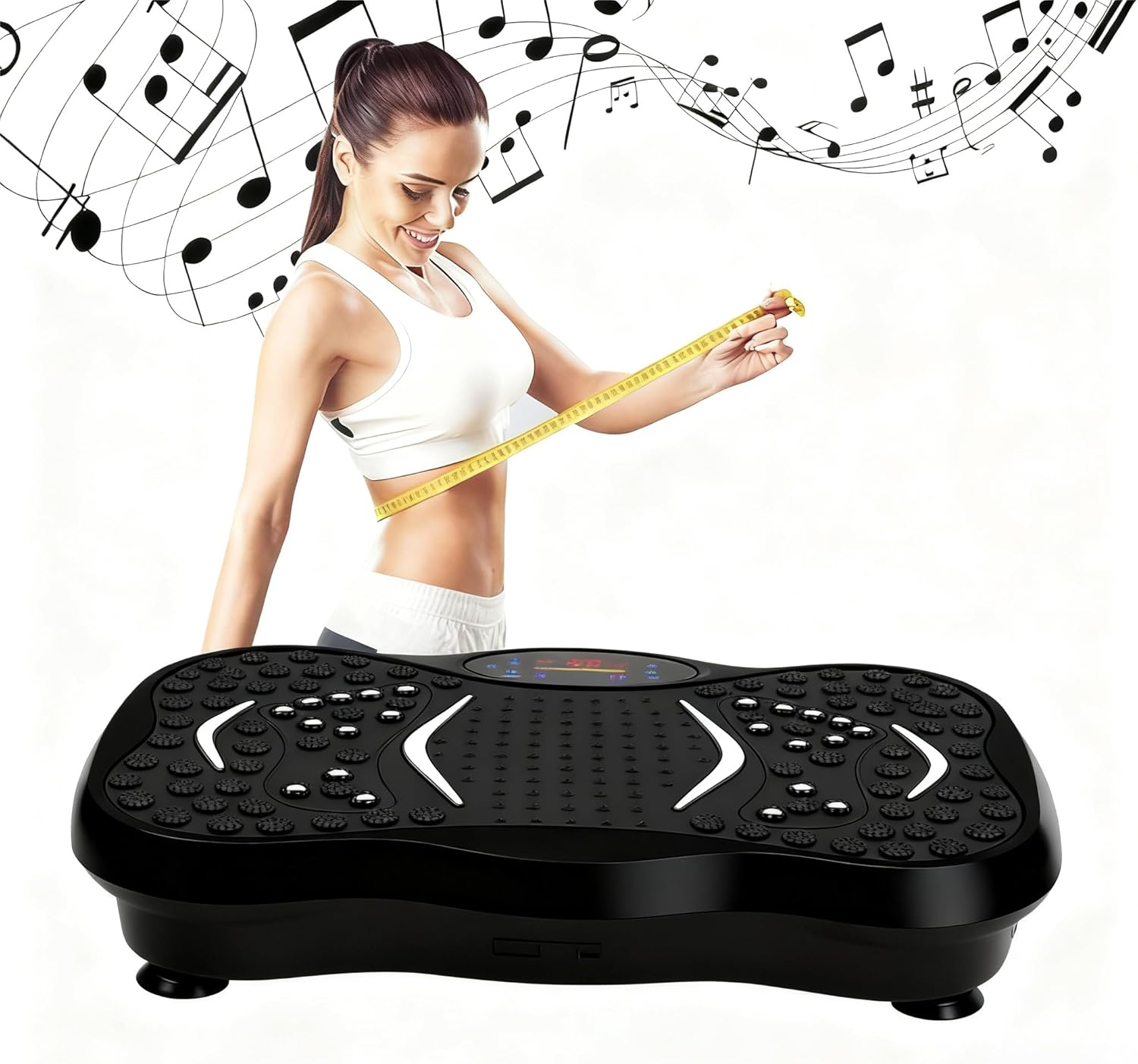 Vibration Plates, Vibration Fitness Exercise Machine for Home Use, with Bluetooth Speaker, 5 Program Modes, 2 Resistance Bands, Vibration Fitness Trainer, 330Lb Max Load image number 5