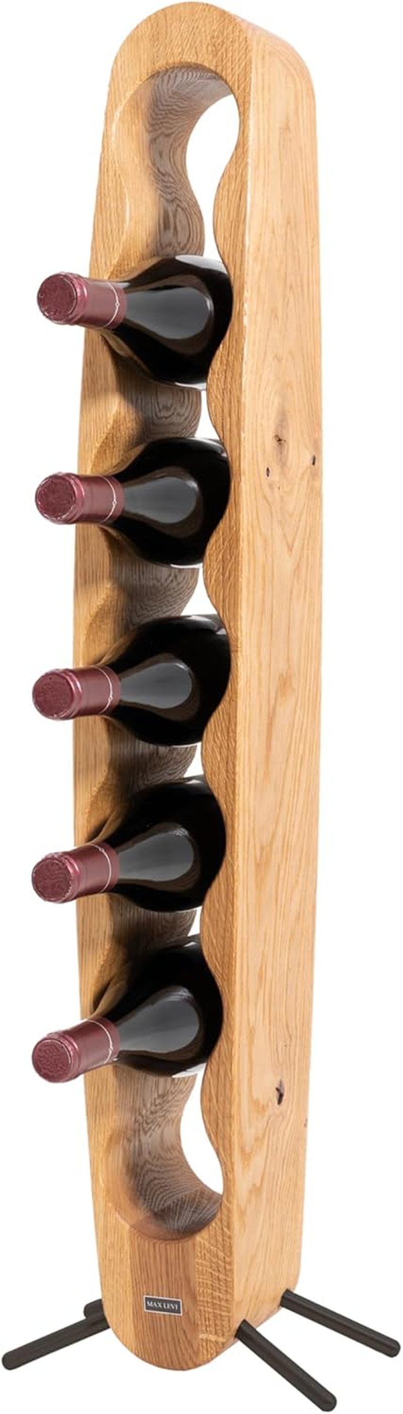 Max Levi&reg; Provence Rustic Brushed Oak - Wine Rack (Black Legs)