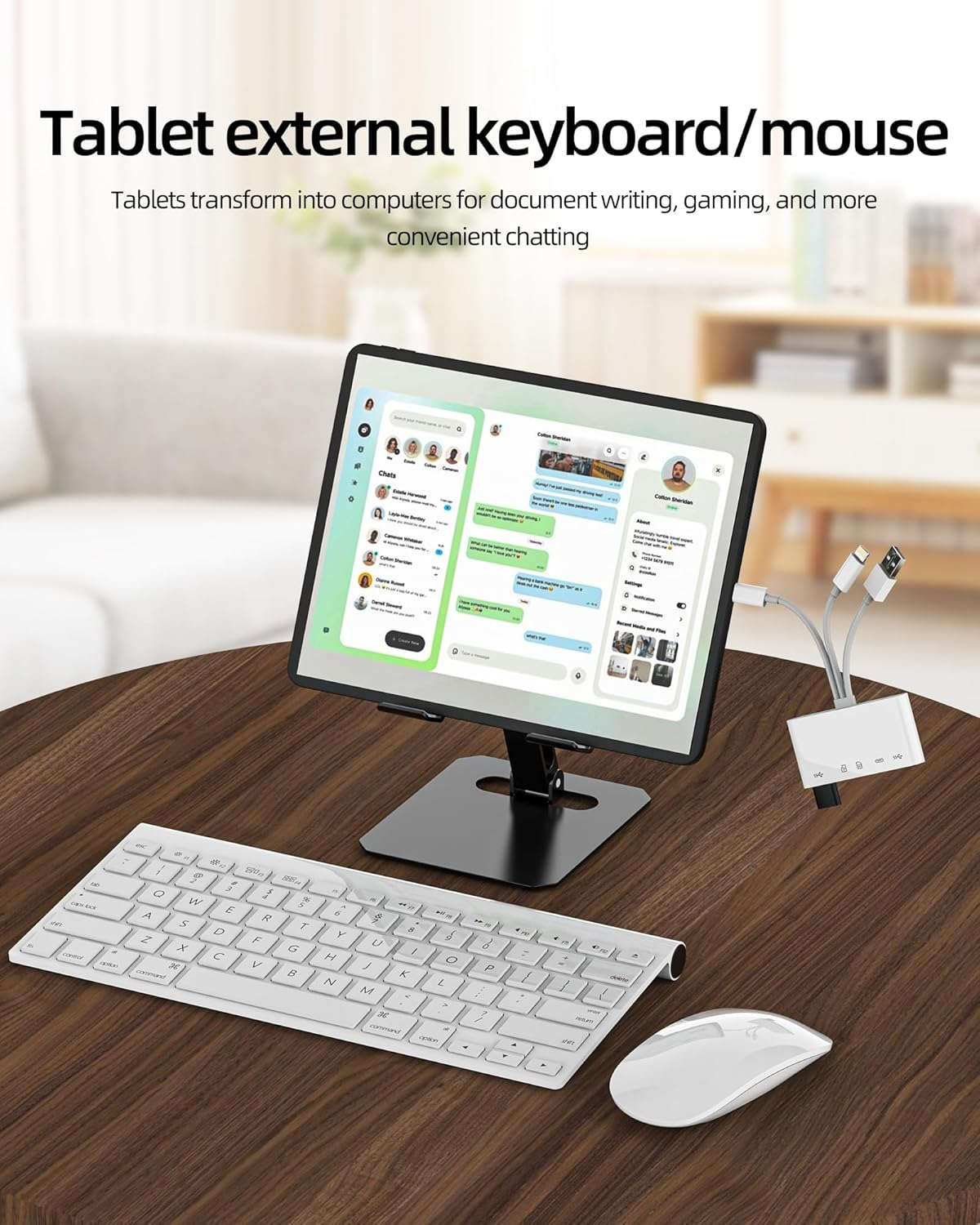 USB C Lightning USB to OTG TF SD Charger Adapter Micro Card Reader for Apple for Iphone 15 14 for Ipad Compatible for Samsung Dongle Cable Camera Memory Mouse Converter Splitter Charging Accessories - Usb-C To Usb+Sd+Tf image number 5