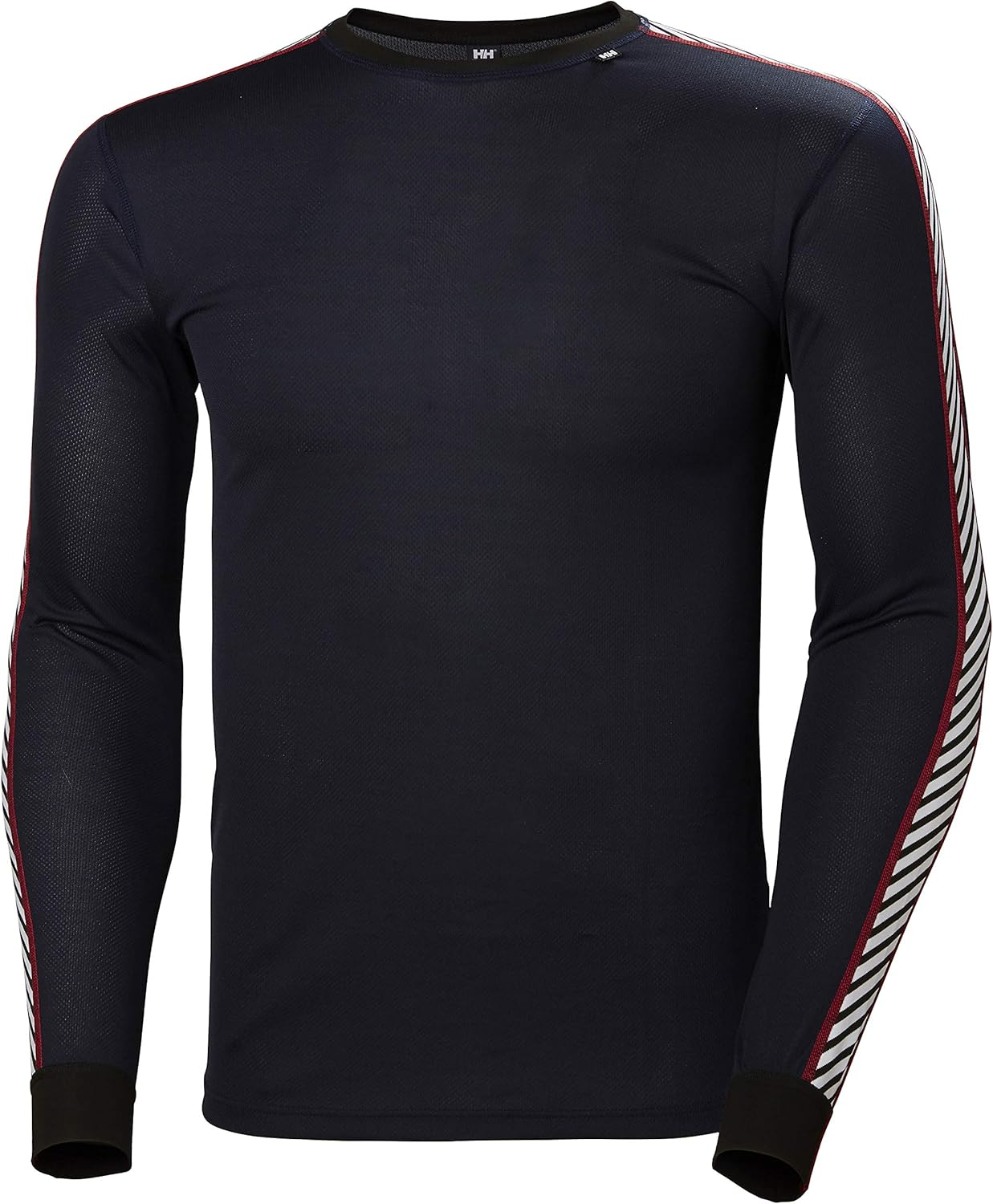 Helly-Hansen Men'S LIFA Stripe Crew Lightweight Breathable Moisture Wicking Thermal Baselayer, 998 Black - Medium