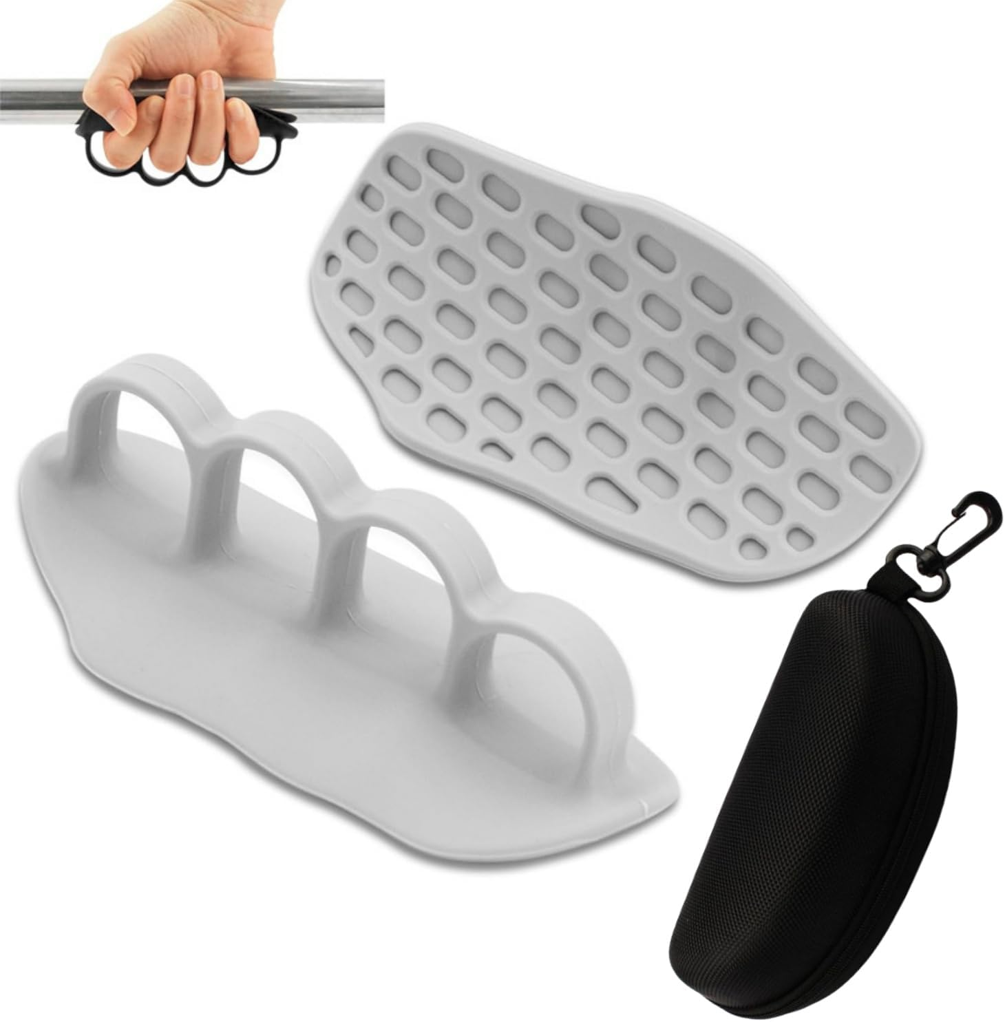 Shoyisenka Fitness Grip Strength Trainer - Anti-Slip Five-Finger Gloves, Suitable for Strength Training Such as Pull-Ups, Deadlifts, and Bench Presses, with a Portable Storage Case Included.