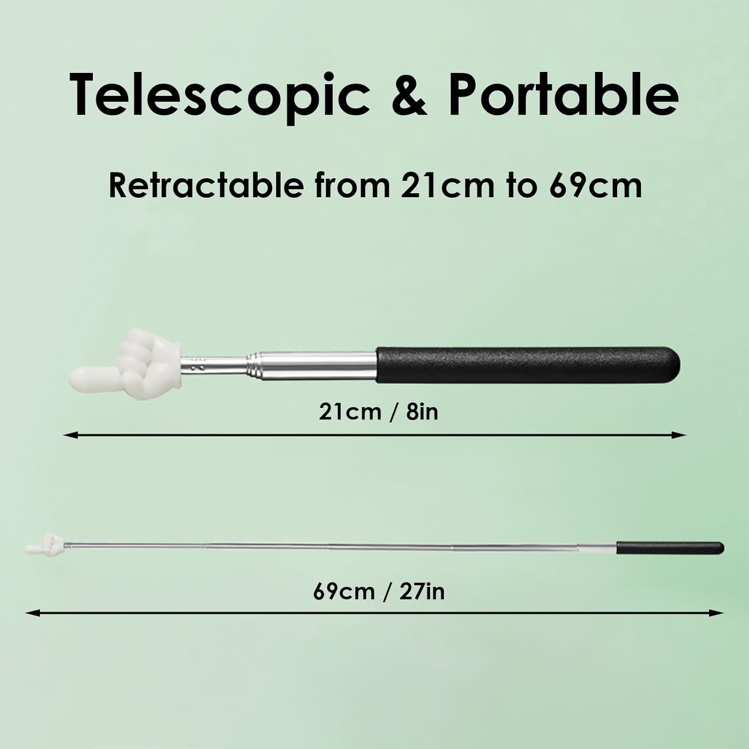 6 Pcs Telescopic Teachers Pointer, Hand Pointer Finger Pointer Stick, Retractable Classroom Whiteboard Pointer, Pointing Finger for Elementary School and High School Teaching Tools image number 3