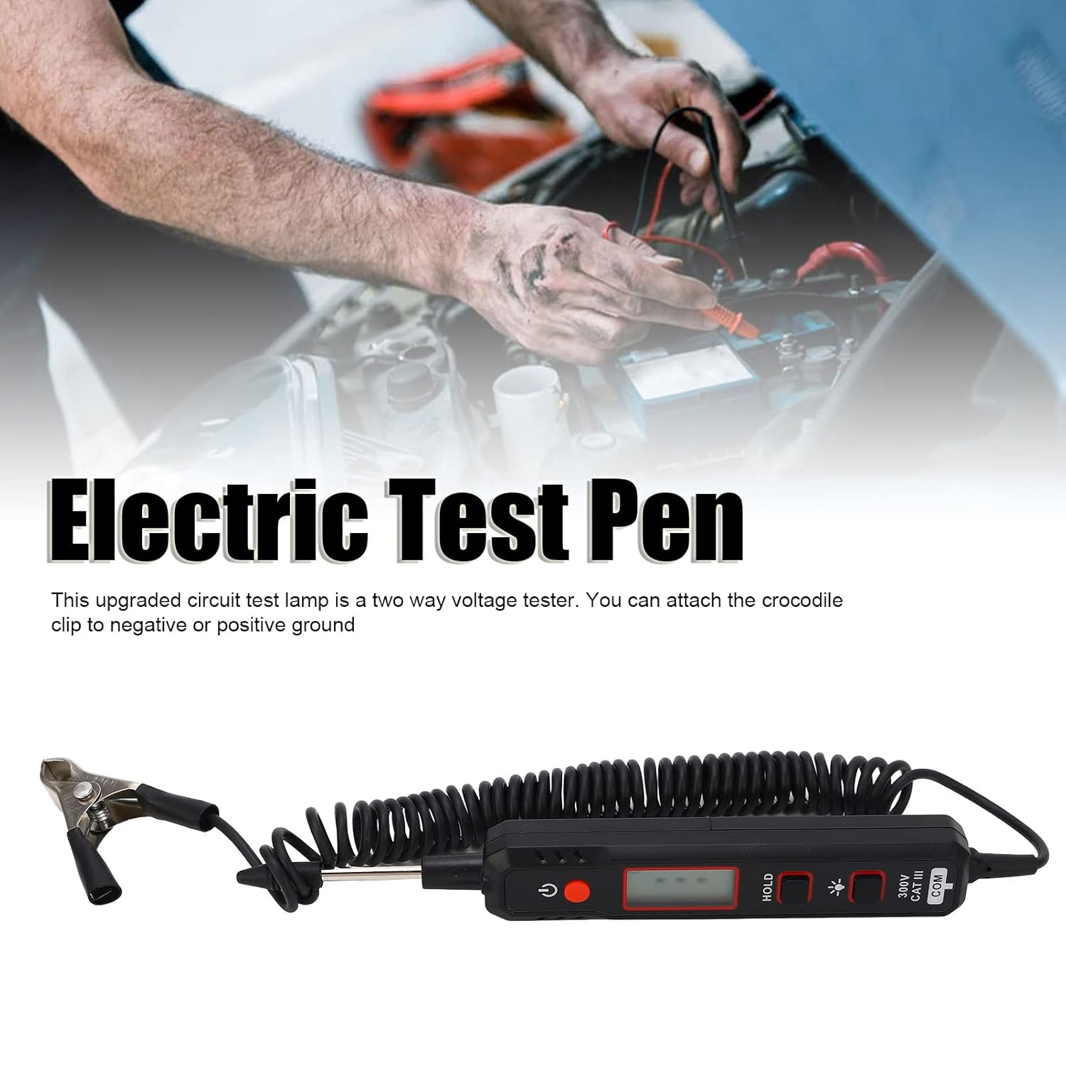 ANKROYU HT86A Automotive Test Light, Abs Heavy Duty Light Tester, DC Digital Circuit Tester Heavy, Duty Auto Bidirectional Voltage Test Pen for Circuit Test image number 3