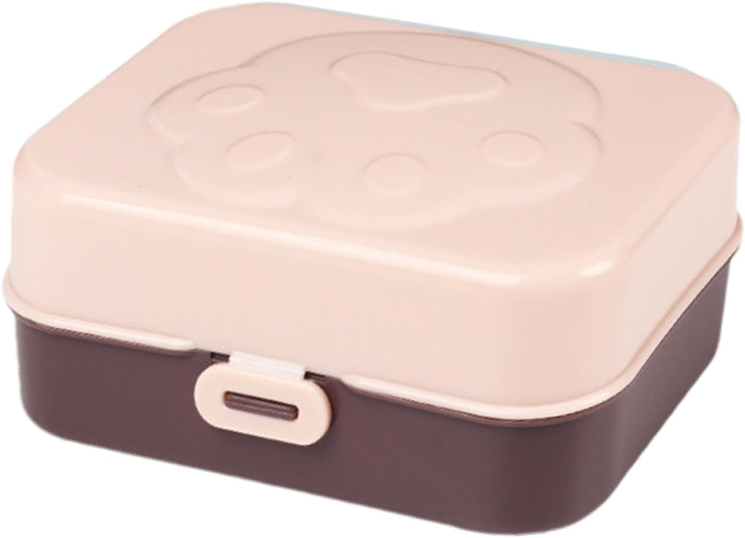 Lueear Shampoo Bar Holder Travel Case | Cleaner Bar Washing Holder | Body Cleaning Bar Drain Box for Gym Cat Paw Design with Sealing Lid