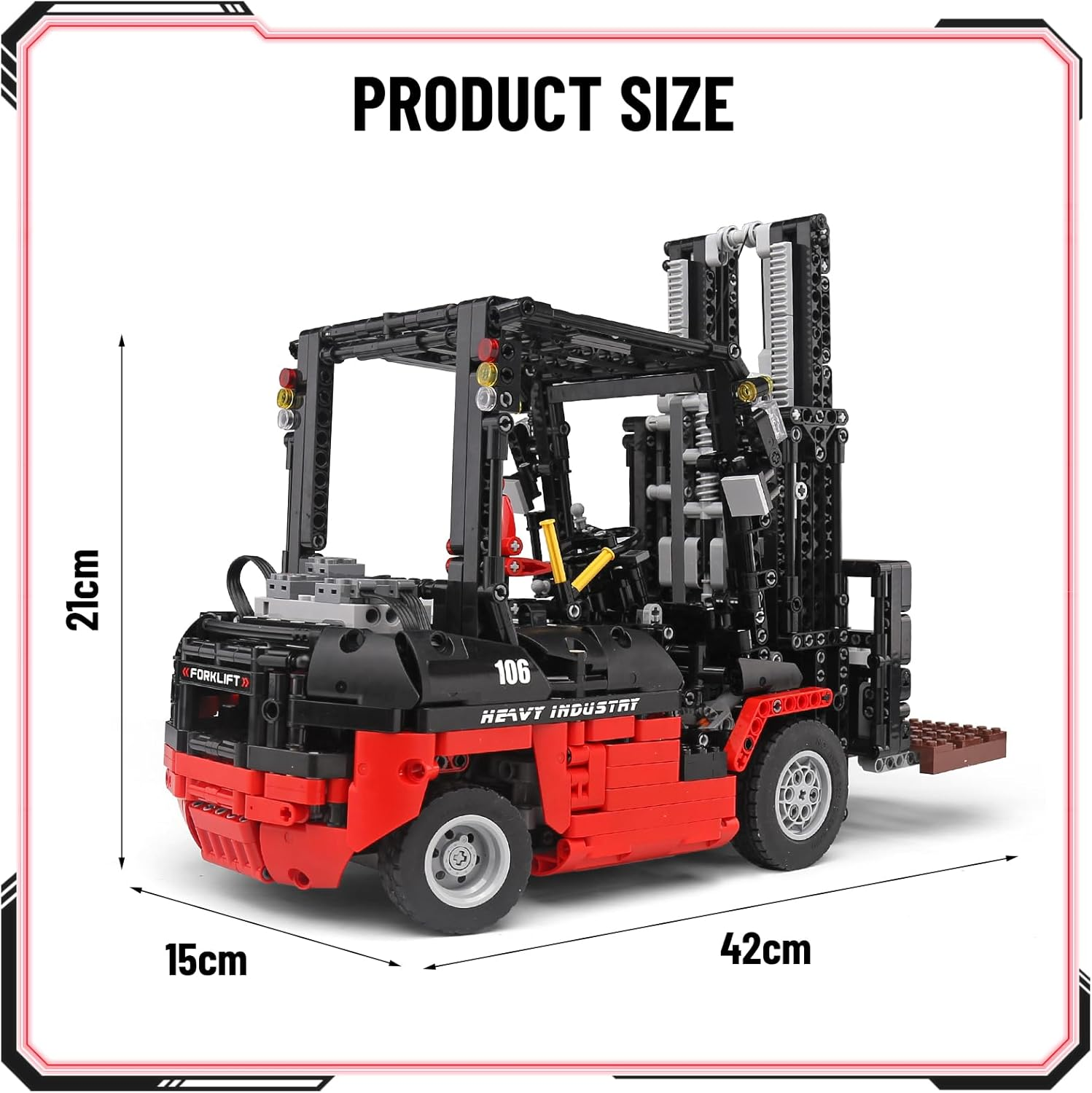 Mould King 13106 Technology Forklift Truck Car APP RC, Building Block Construction Model Kit, Adults Kids Toys MOC STEM image number 4