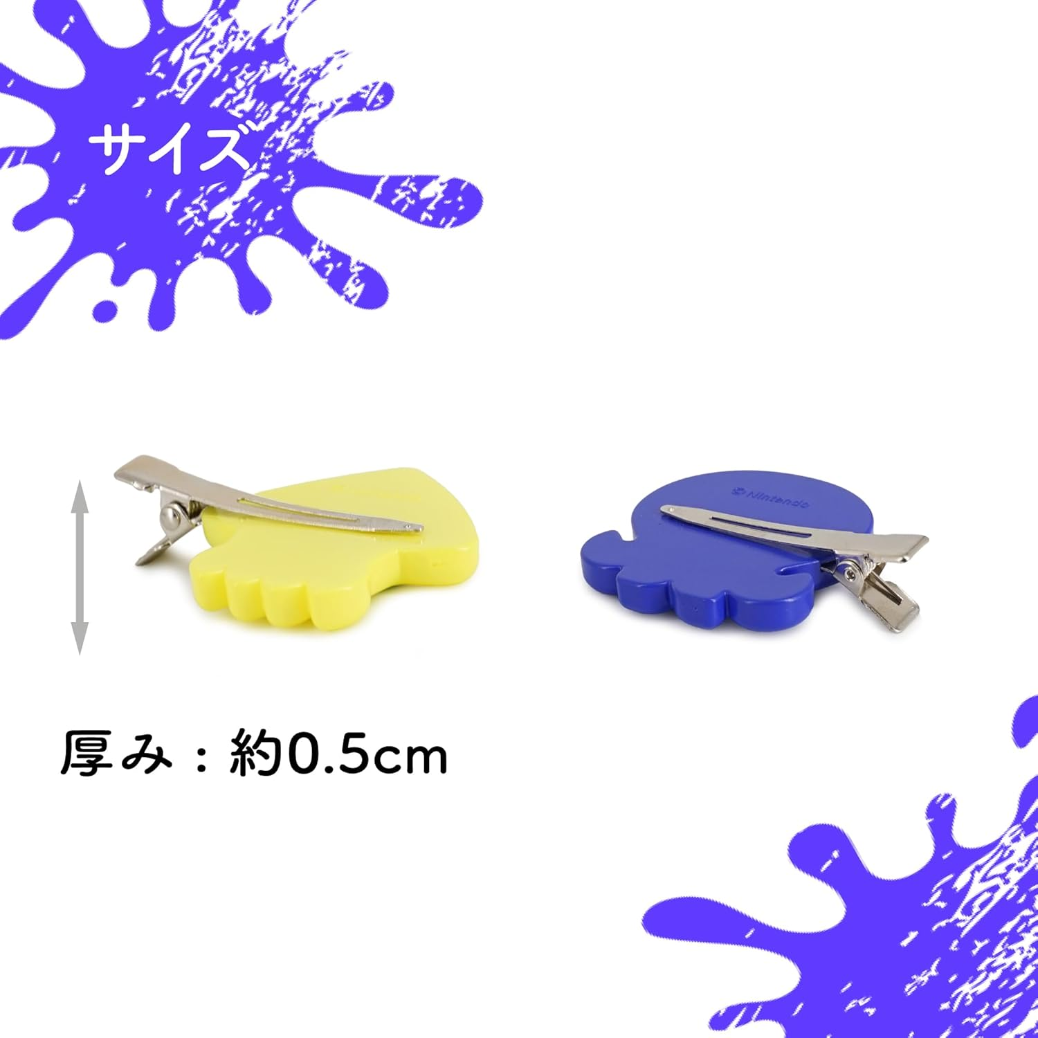 Sunart SPT-1173 Splatoon 3 Bangs Clip, Squid Orange X Octopus Purple image number 2