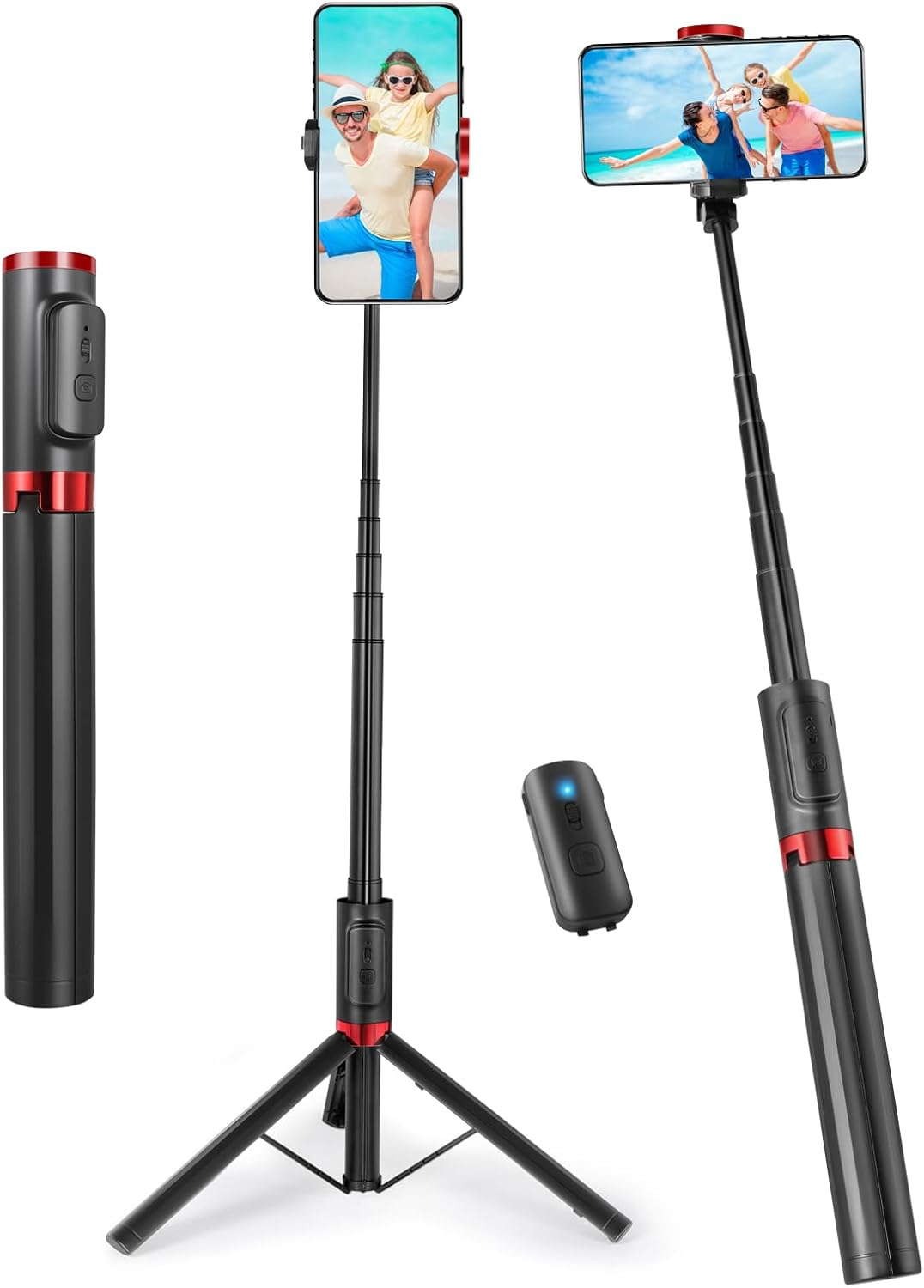 Wireless Selfie Stick, 43" Tripod Stand and Detachable Wireless Remote, Support Video Record, 360&deg; Adjustable Extendable Monopod for Iphone 17/16/15/14 Pro Max, Galaxy Series Phone Video Recording image number 4