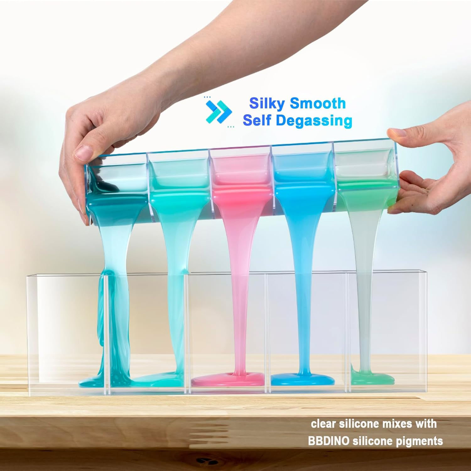 BBDINO Silicone Mold Making Kit 20A Silicone, 38.8 Oz, 1A:1B by Volume, Liquid Silicone for Molds Making of Resin, Soap, Wax, Clay, Concrete Etc. image number 1