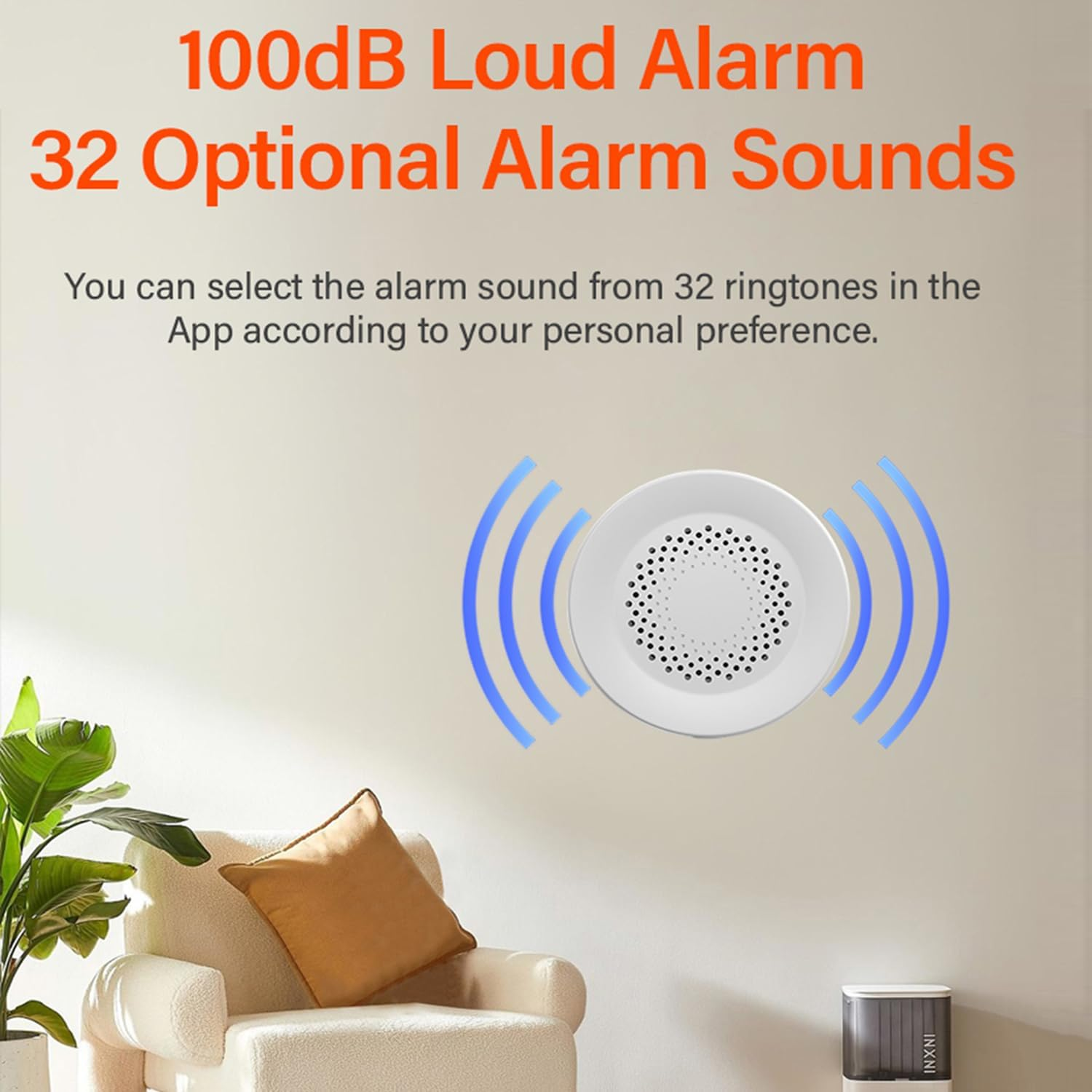 Wifi Smart Siren Alarm: Home Security Alarm with 100 Db Sounder, App Control, Smart Alarm Siren for Home Safety System & Smart Home Automation, Wireless Burglar Alarm, Compatible with Alexa image number 6