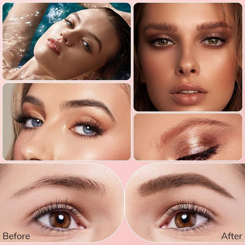 Pack of 2 Magic Microblading Eyebrow Pencil with 4 Micro Fork Tips, Smudge-Proof Eyebrow Colour, Provides Natural Looking, Defined Eyebrows (Light Brown (2 Pieces)) image number 3