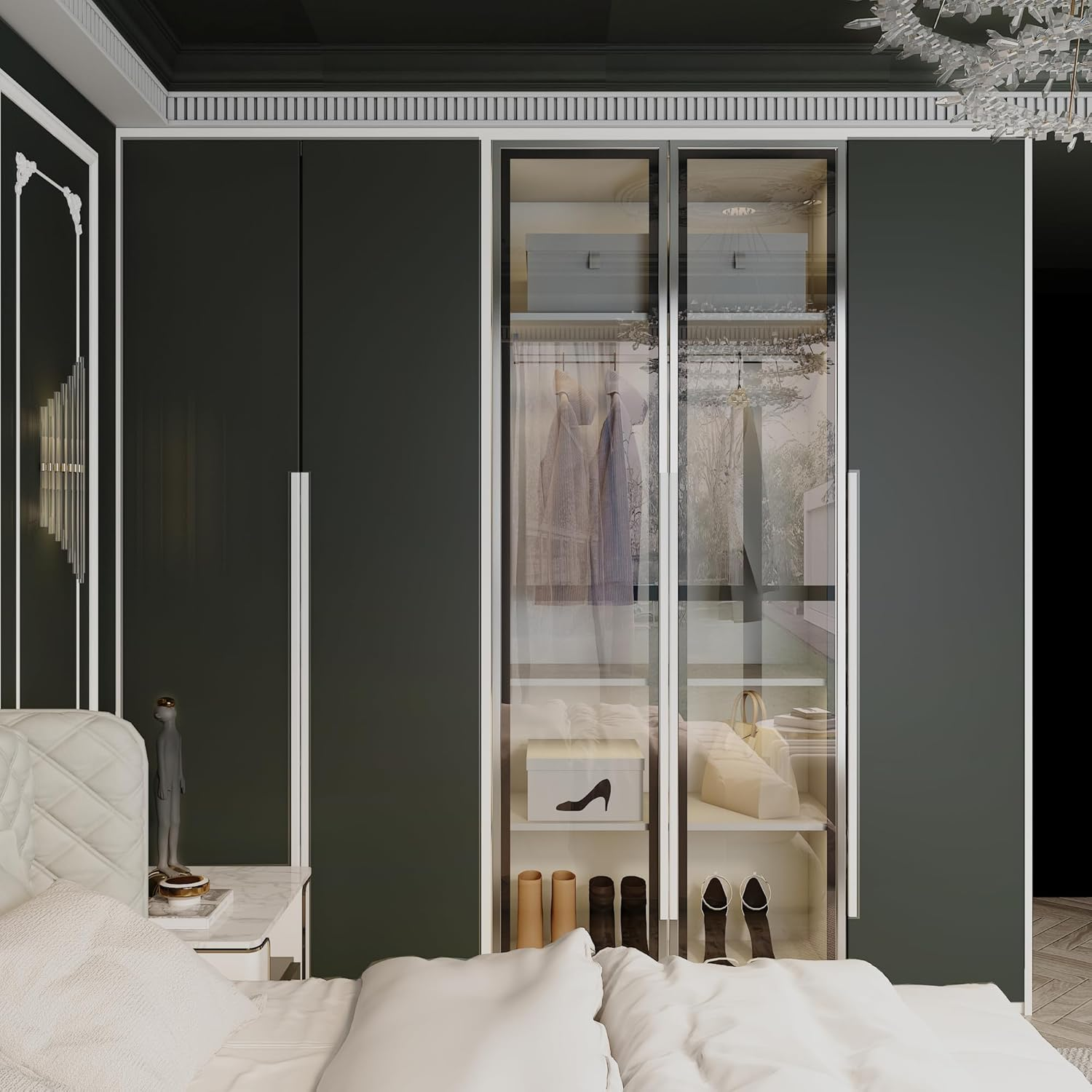 40Cmx3M Dark Green Peel and Stick Wallpaper Solid Color Matte Contact Paper Self Adhesive Removable Waterproof Cabinet Vinyl Wrap 3D Thick Stick on Wallpaper for Furniture Countertop Drawer Decor DIY image number 5