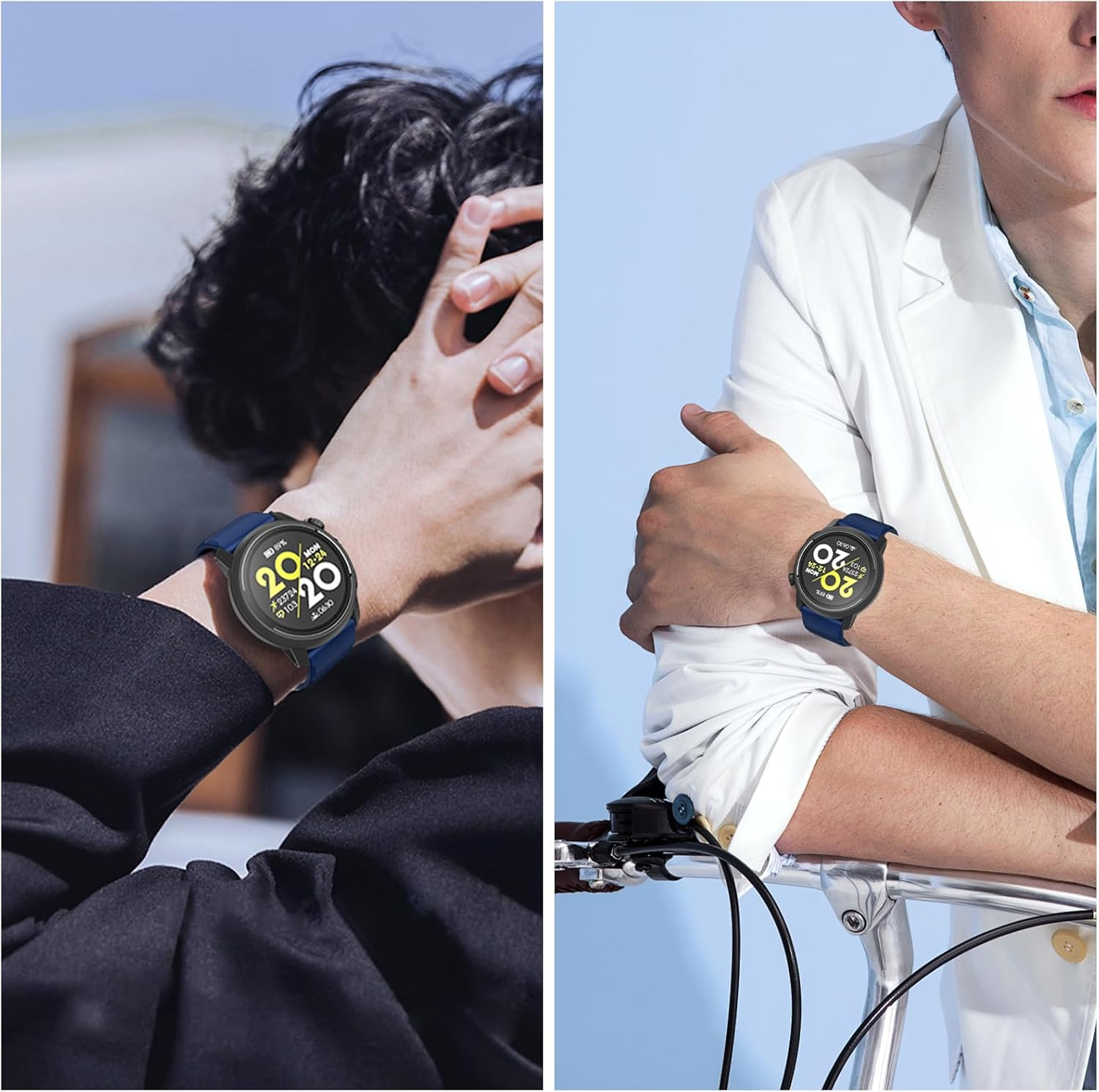 OVERSTEP Compatible with Coros Pace 3/Apex 2Pro/Apex 46 Mm/Apex Pro Straps, Silicone Strap Sports Strap for Garmin Venu 2/Venu 3/Vivoactive 4 Watch Strap - Army Green Black image number 5