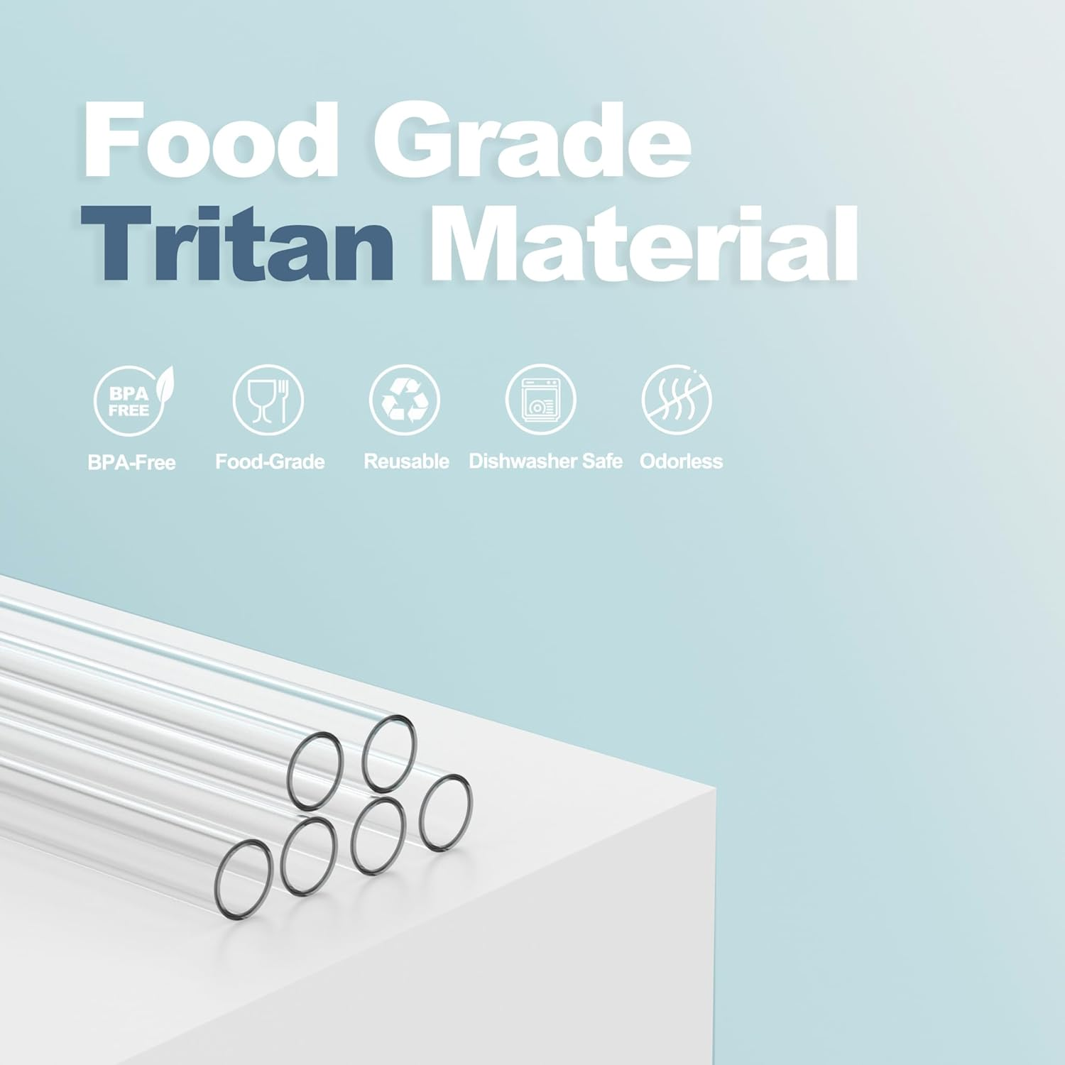 6 Pack Replacement Straws Compatible with Stanley 40 Oz 30 Oz Cup Tumblers, Reusable Long Thick Transparent Plastic Straw with 2 Cleaning Brushes, Easy to Clean, Food Grade & BPA Free (Round Shaped) - Round Shaped image number 5